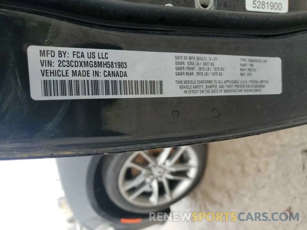12 Photograph of a damaged car 2C3CDXMG8MH581903 DODGE CHARGER 2021
