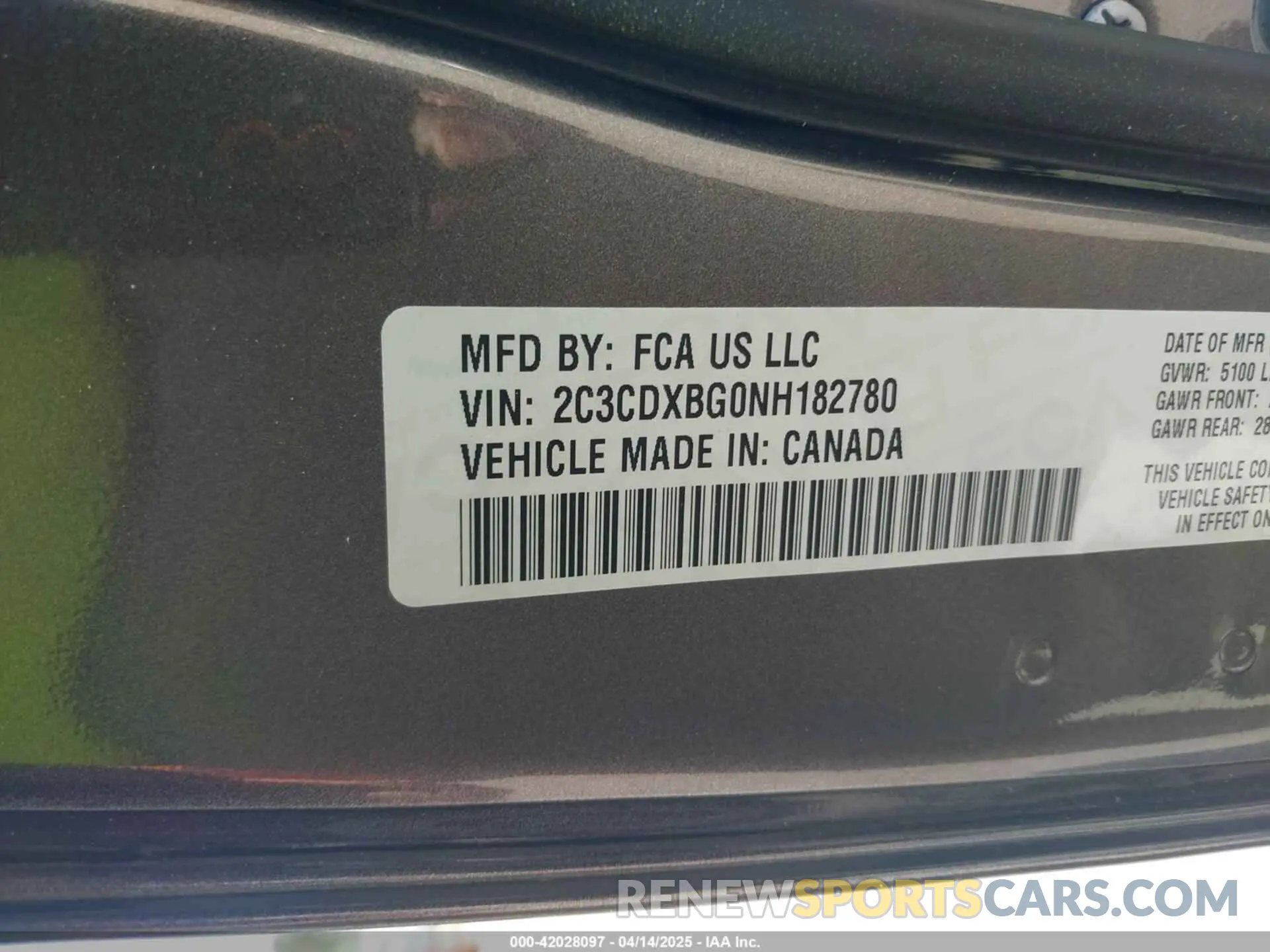 9 Photograph of a damaged car 2C3CDXBG0NH182780 DODGE CHARGER 2022