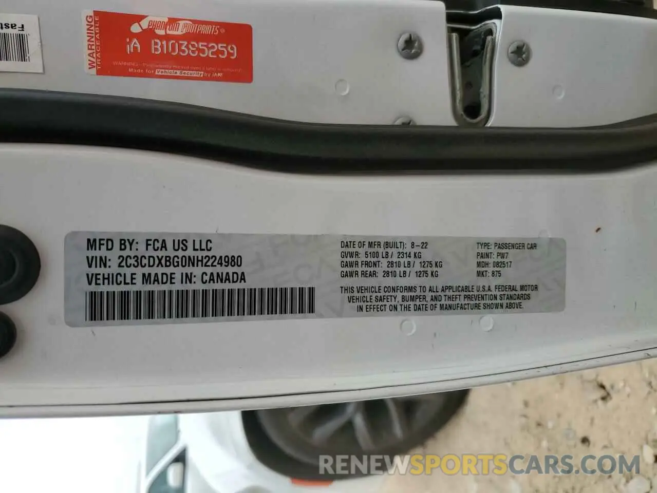 12 Photograph of a damaged car 2C3CDXBG0NH224980 DODGE CHARGER 2022