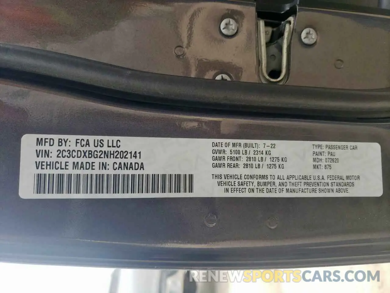 12 Photograph of a damaged car 2C3CDXBG2NH202141 DODGE CHARGER 2022