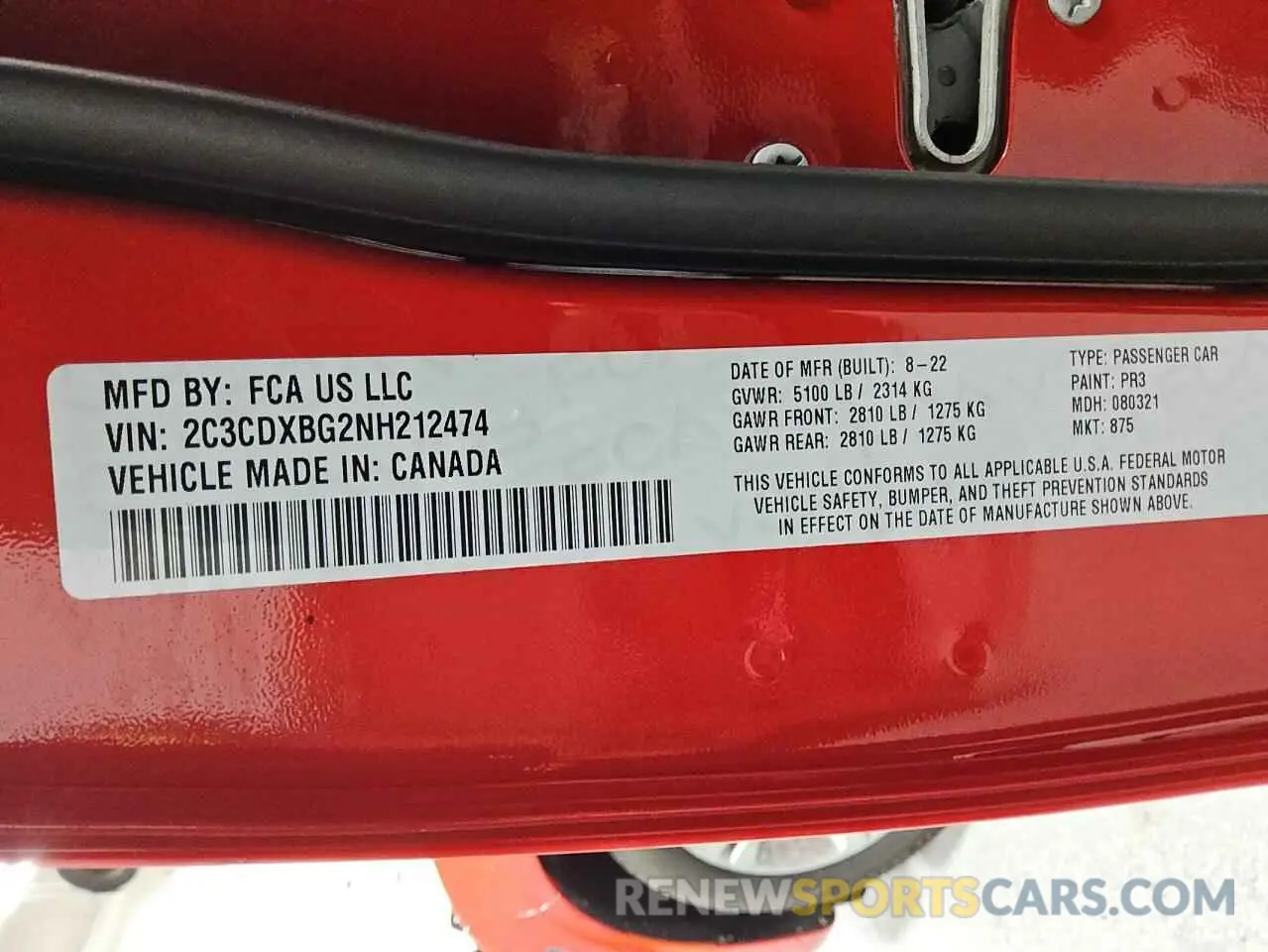 12 Photograph of a damaged car 2C3CDXBG2NH212474 DODGE CHARGER 2022