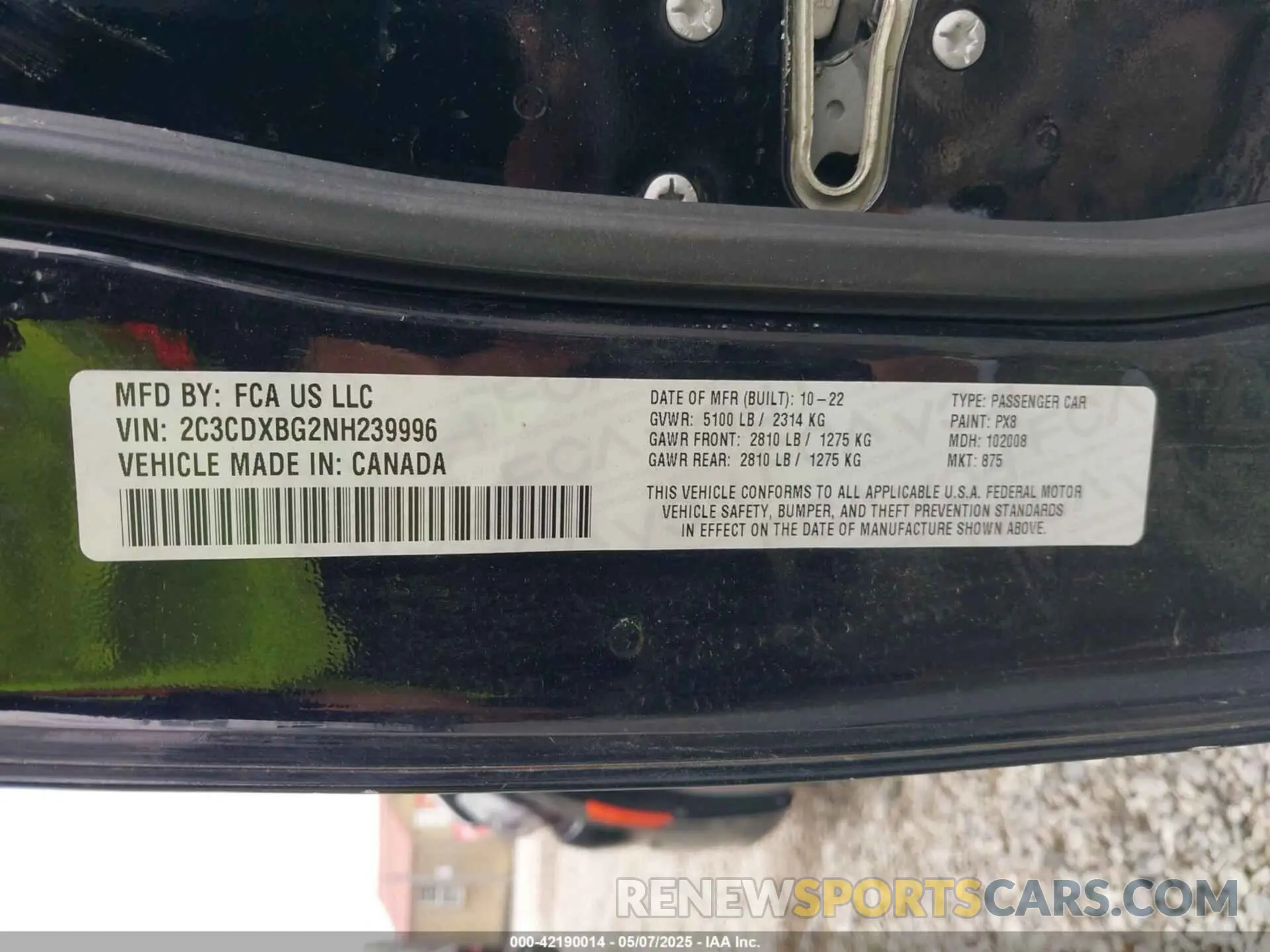 9 Photograph of a damaged car 2C3CDXBG2NH239996 DODGE CHARGER 2022
