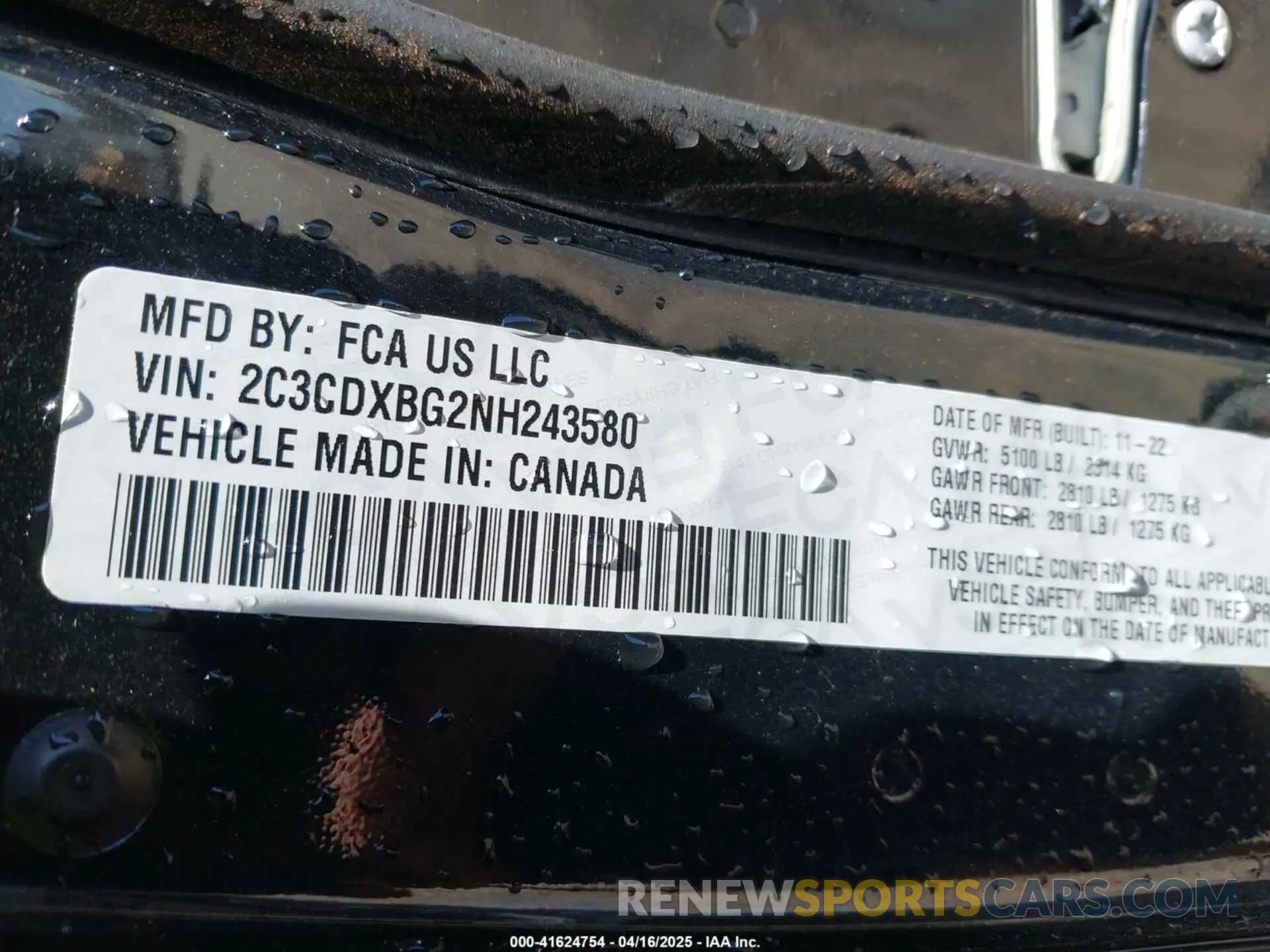 9 Photograph of a damaged car 2C3CDXBG2NH243580 DODGE CHARGER 2022