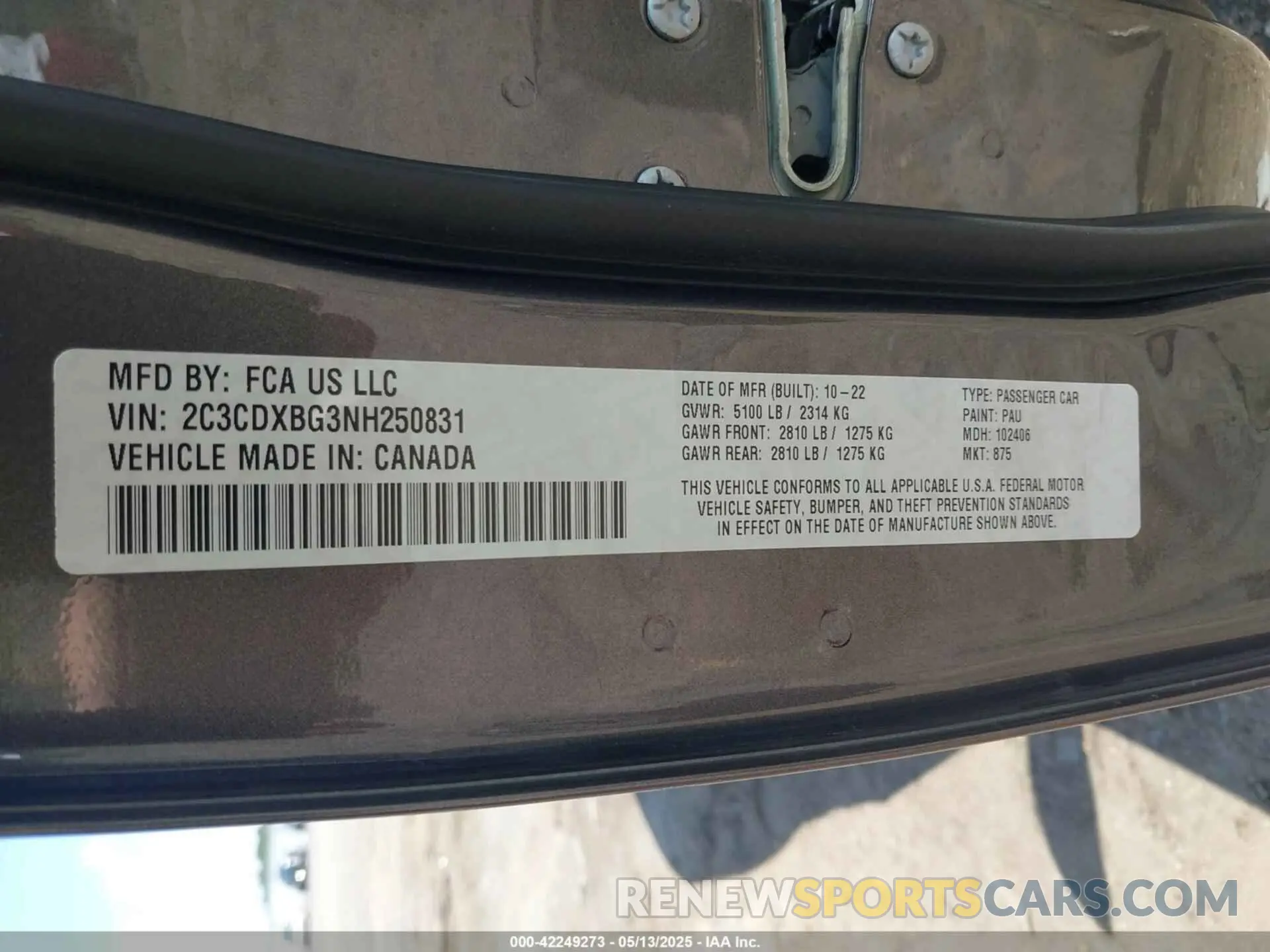 9 Photograph of a damaged car 2C3CDXBG3NH250831 DODGE CHARGER 2022