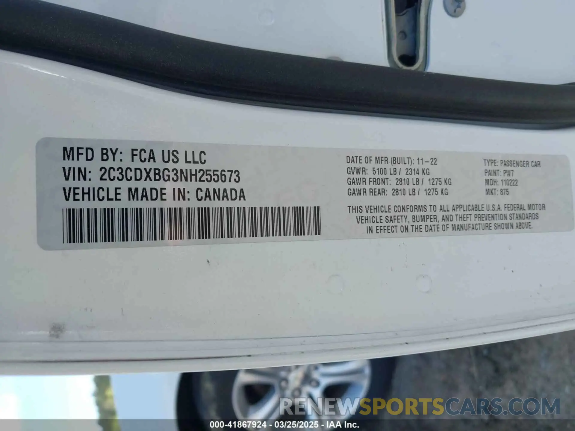 9 Photograph of a damaged car 2C3CDXBG3NH255673 DODGE CHARGER 2022