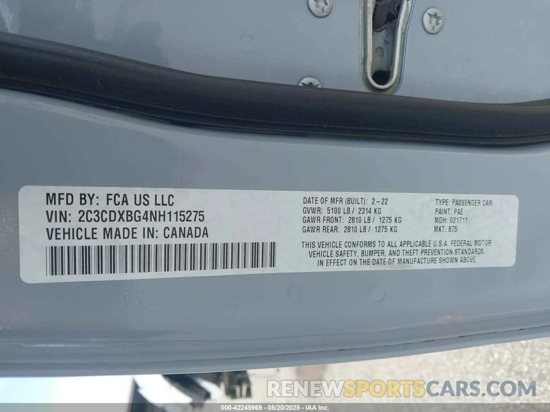 9 Photograph of a damaged car 2C3CDXBG4NH115275 DODGE CHARGER 2022