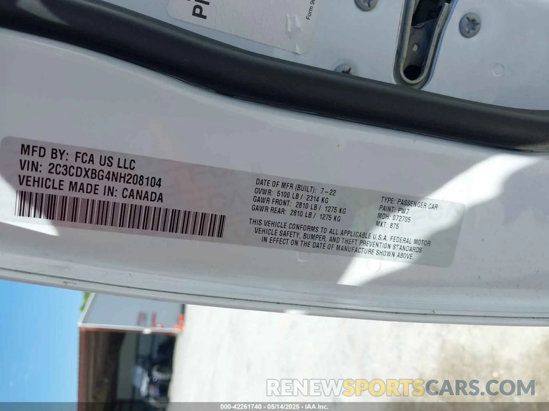 9 Photograph of a damaged car 2C3CDXBG4NH208104 DODGE CHARGER 2022