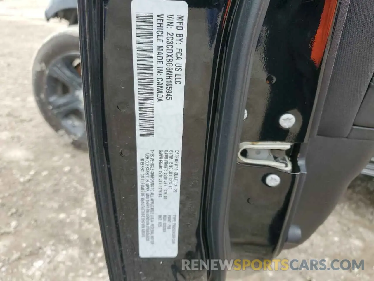 12 Photograph of a damaged car 2C3CDXBG6NH105945 DODGE CHARGER 2022