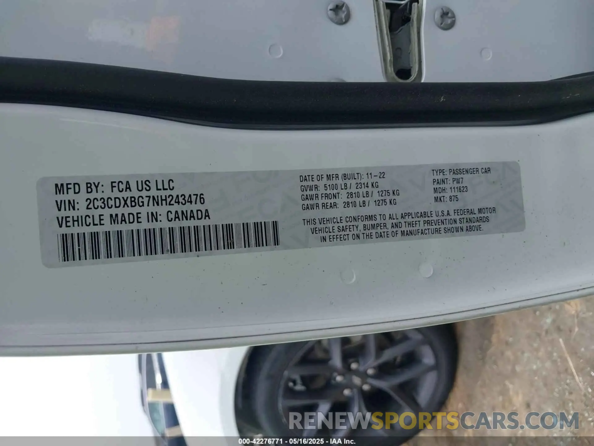 9 Photograph of a damaged car 2C3CDXBG7NH243476 DODGE CHARGER 2022