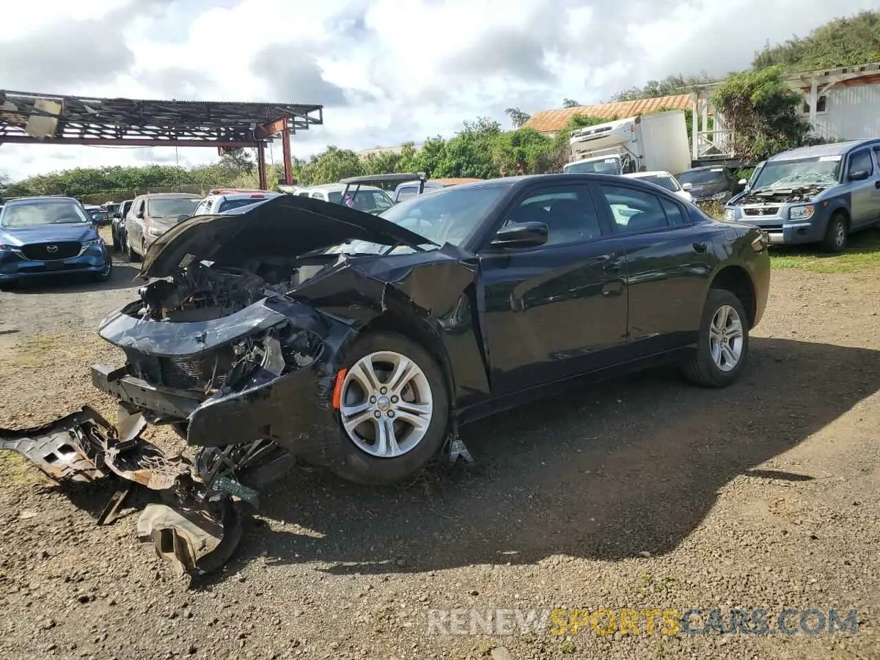 1 Photograph of a damaged car 2C3CDXBG7NH250248 DODGE CHARGER 2022