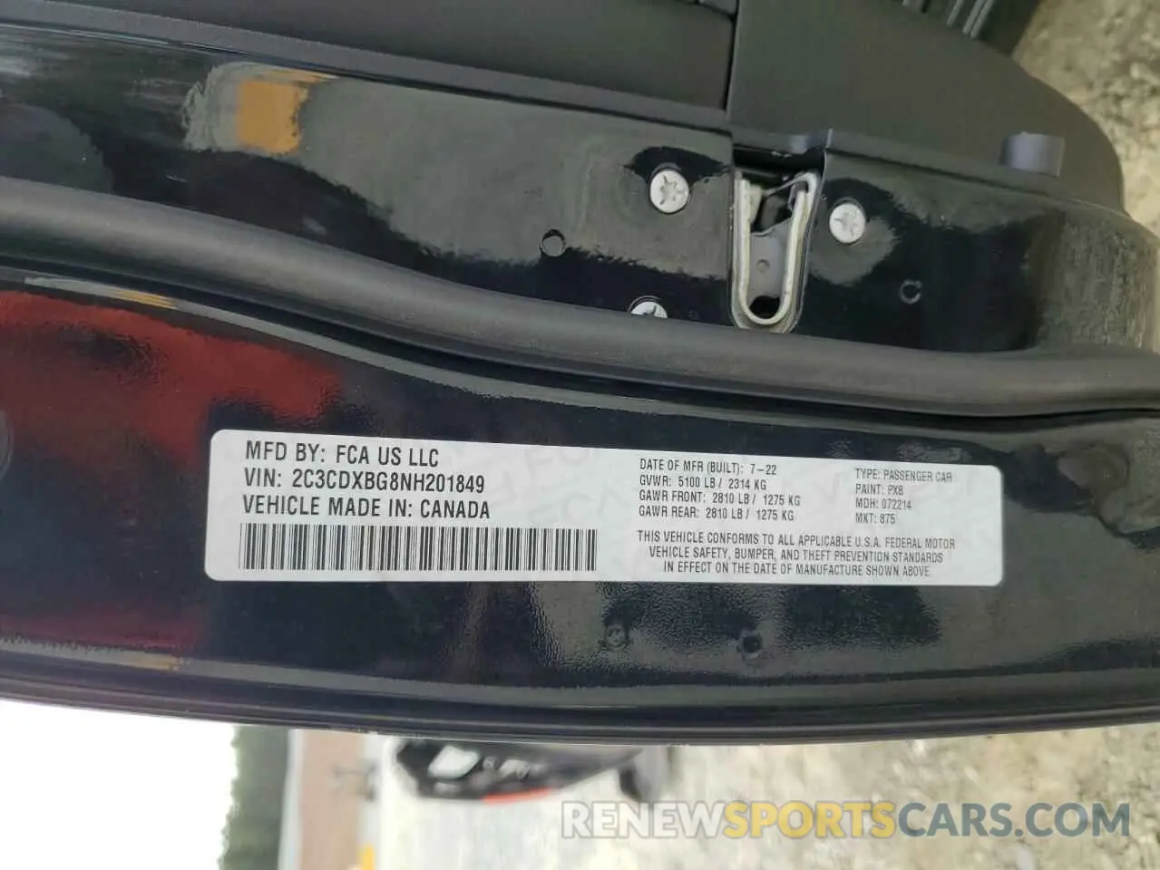15 Photograph of a damaged car 2C3CDXBG8NH201849 DODGE CHARGER 2022