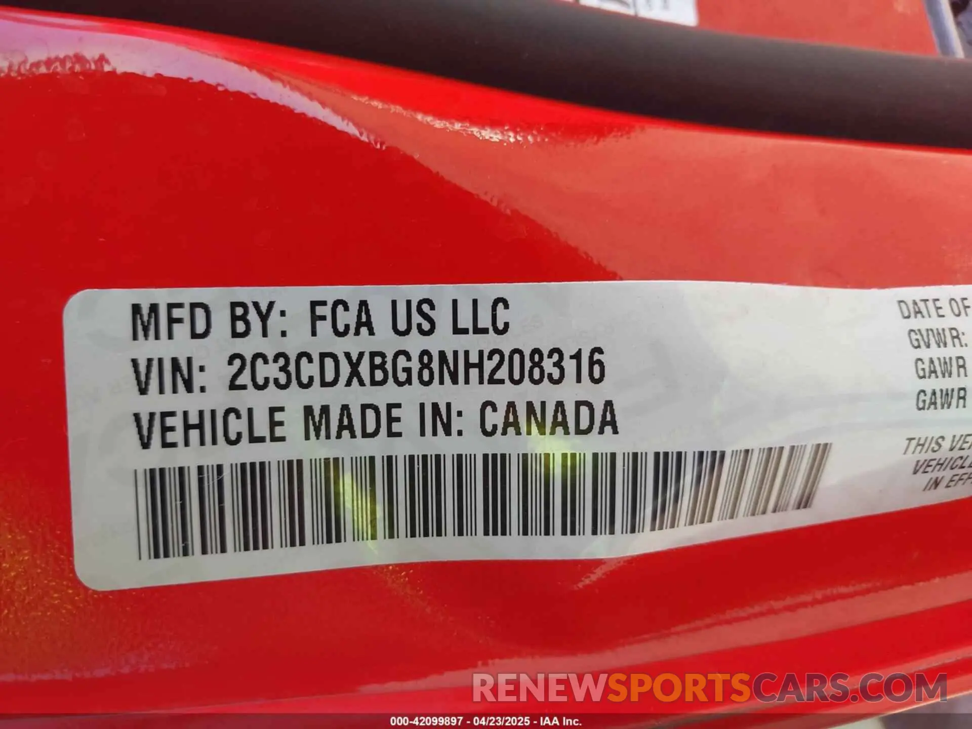 9 Photograph of a damaged car 2C3CDXBG8NH208316 DODGE CHARGER 2022