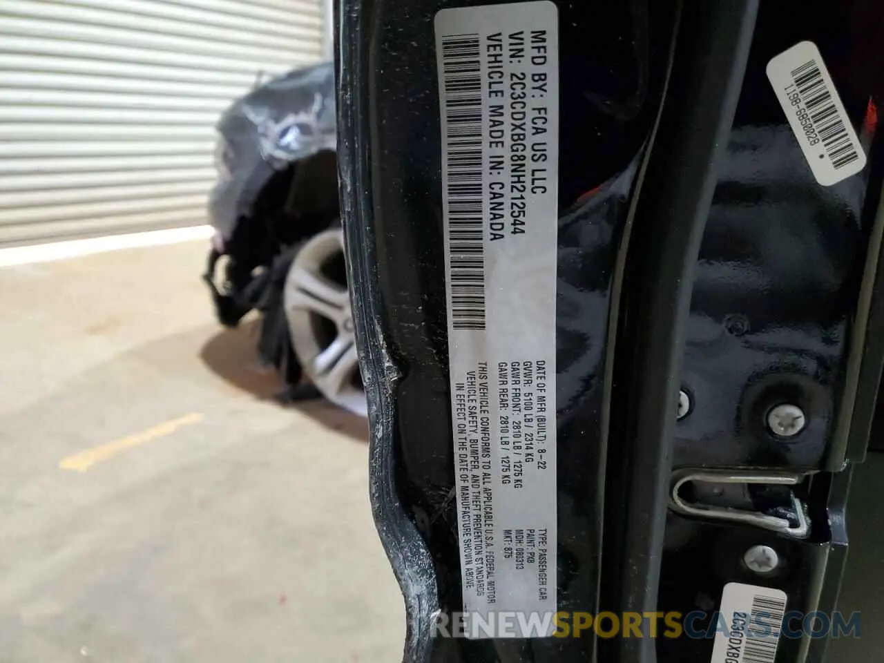 14 Photograph of a damaged car 2C3CDXBG8NH212544 DODGE CHARGER 2022