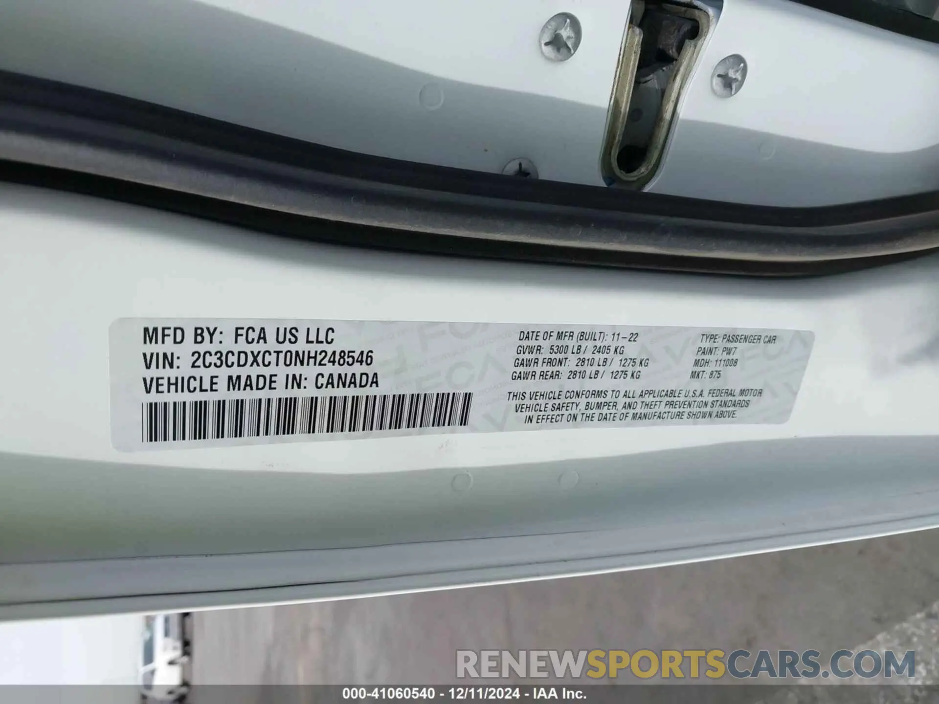 9 Photograph of a damaged car 2C3CDXCT0NH248546 DODGE CHARGER 2022