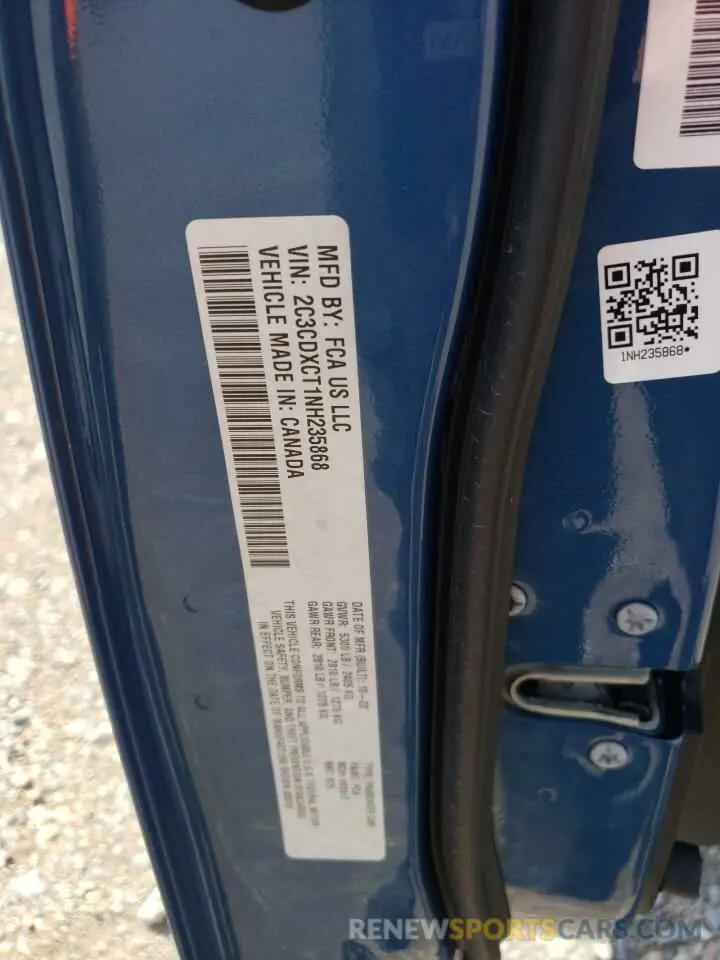 13 Photograph of a damaged car 2C3CDXCT1NH235868 DODGE CHARGER 2022