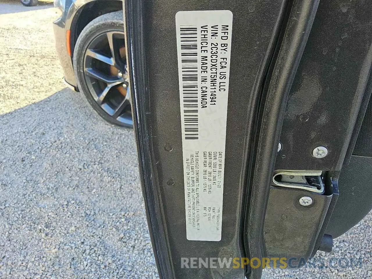12 Photograph of a damaged car 2C3CDXCT5NH114941 DODGE CHARGER 2022