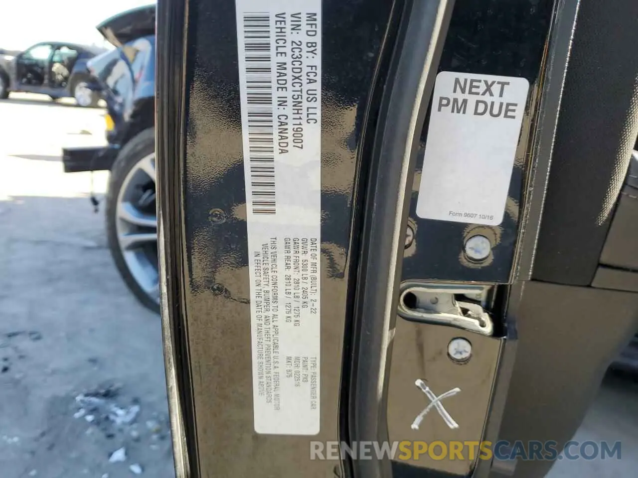 13 Photograph of a damaged car 2C3CDXCT5NH119007 DODGE CHARGER 2022