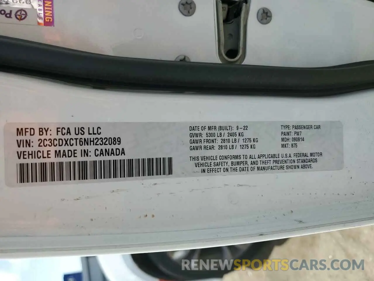 14 Photograph of a damaged car 2C3CDXCT6NH232089 DODGE CHARGER 2022