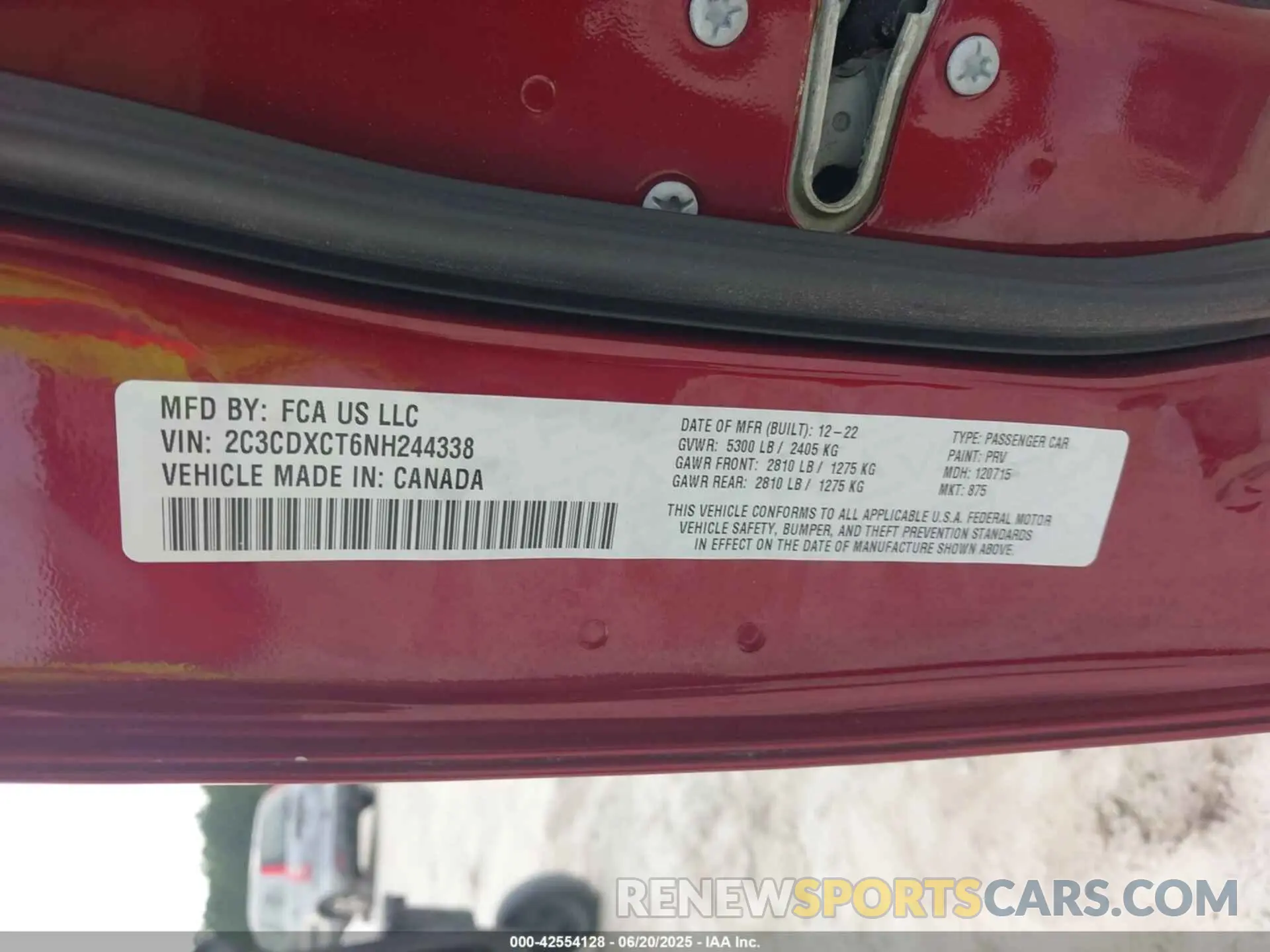 9 Photograph of a damaged car 2C3CDXCT6NH244338 DODGE CHARGER 2022