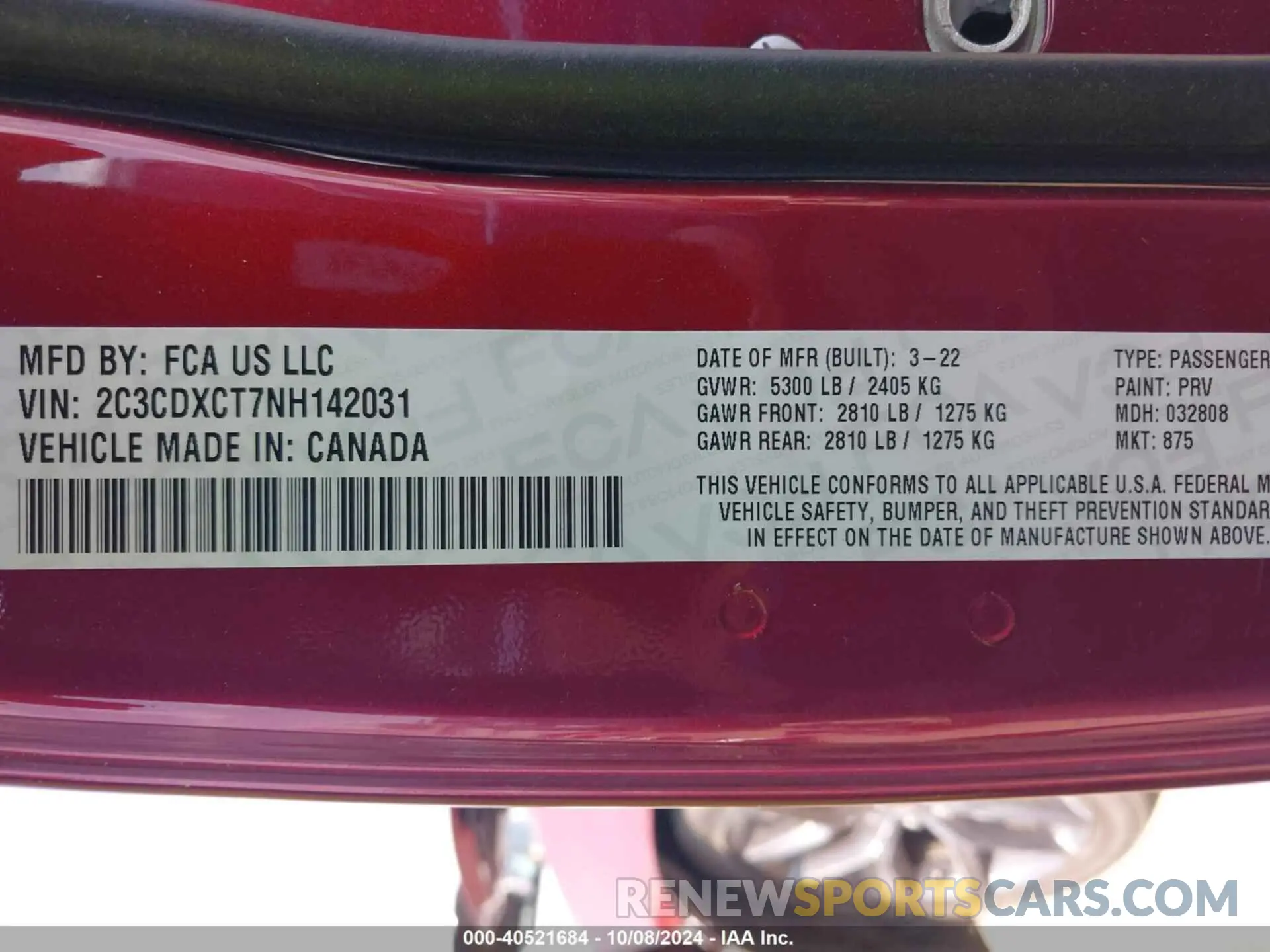 9 Photograph of a damaged car 2C3CDXCT7NH142031 DODGE CHARGER 2022