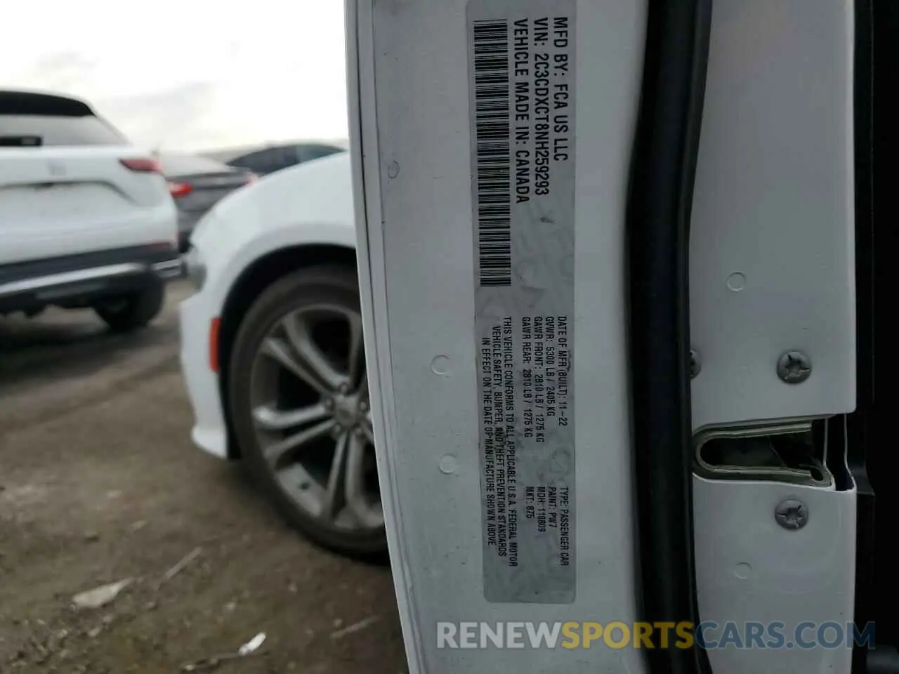 12 Photograph of a damaged car 2C3CDXCT8NH259293 DODGE CHARGER 2022