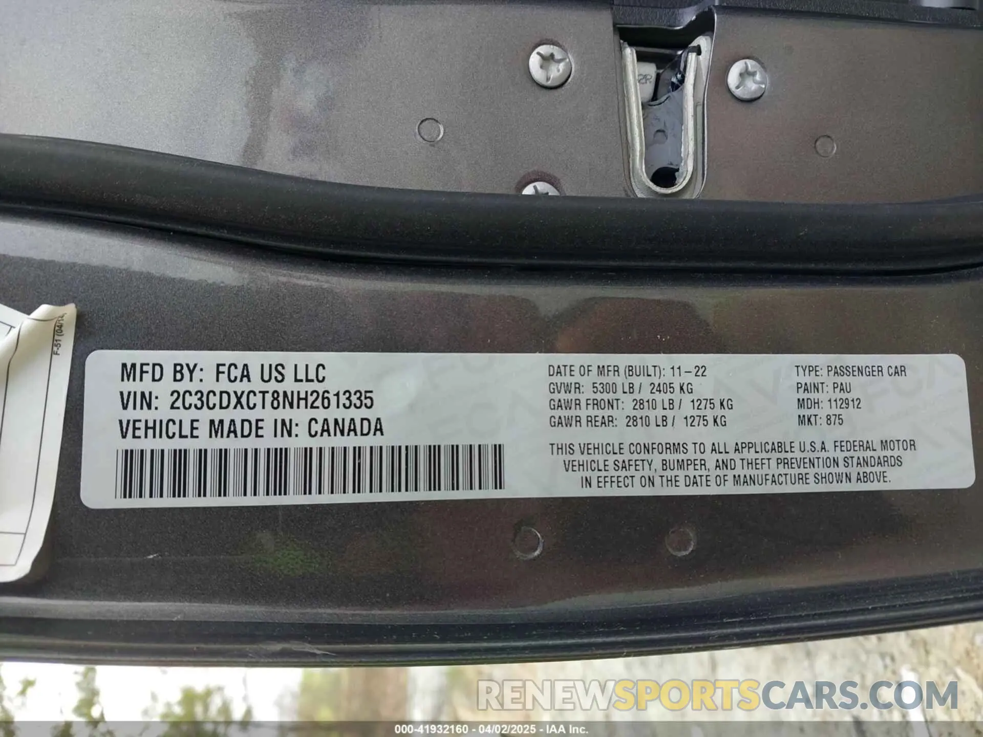 9 Photograph of a damaged car 2C3CDXCT8NH261335 DODGE CHARGER 2022