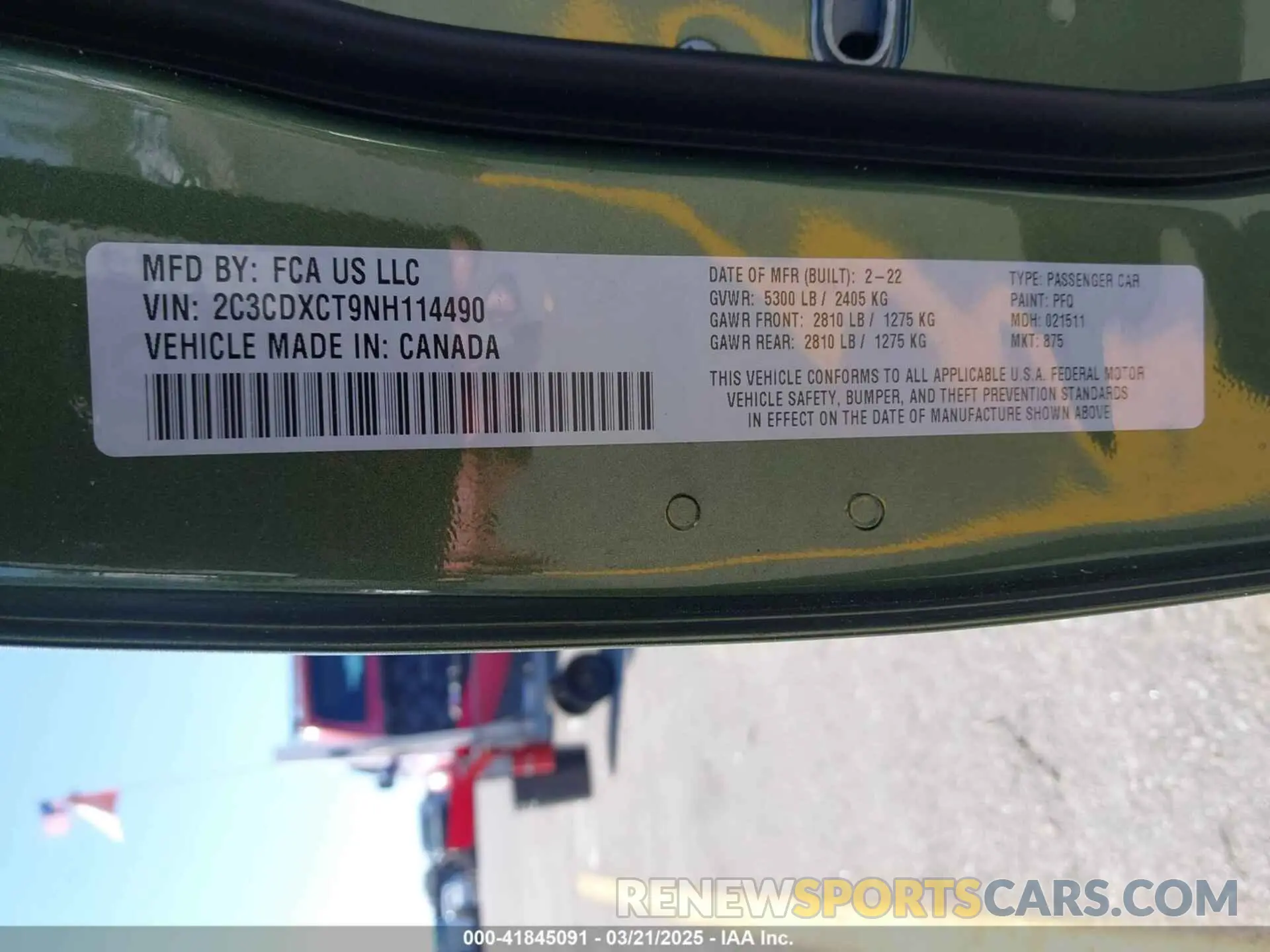9 Photograph of a damaged car 2C3CDXCT9NH114490 DODGE CHARGER 2022