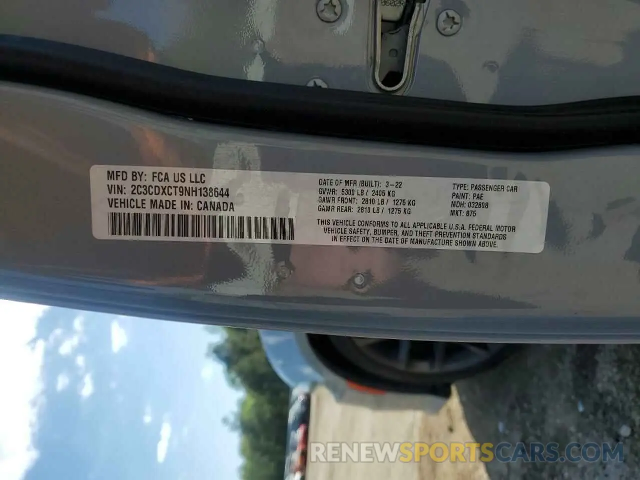 14 Photograph of a damaged car 2C3CDXCT9NH138644 DODGE CHARGER 2022