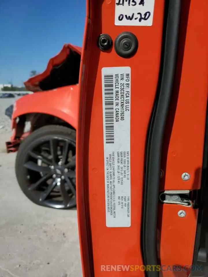 13 Photograph of a damaged car 2C3CDXCTXNH176240 DODGE CHARGER 2022