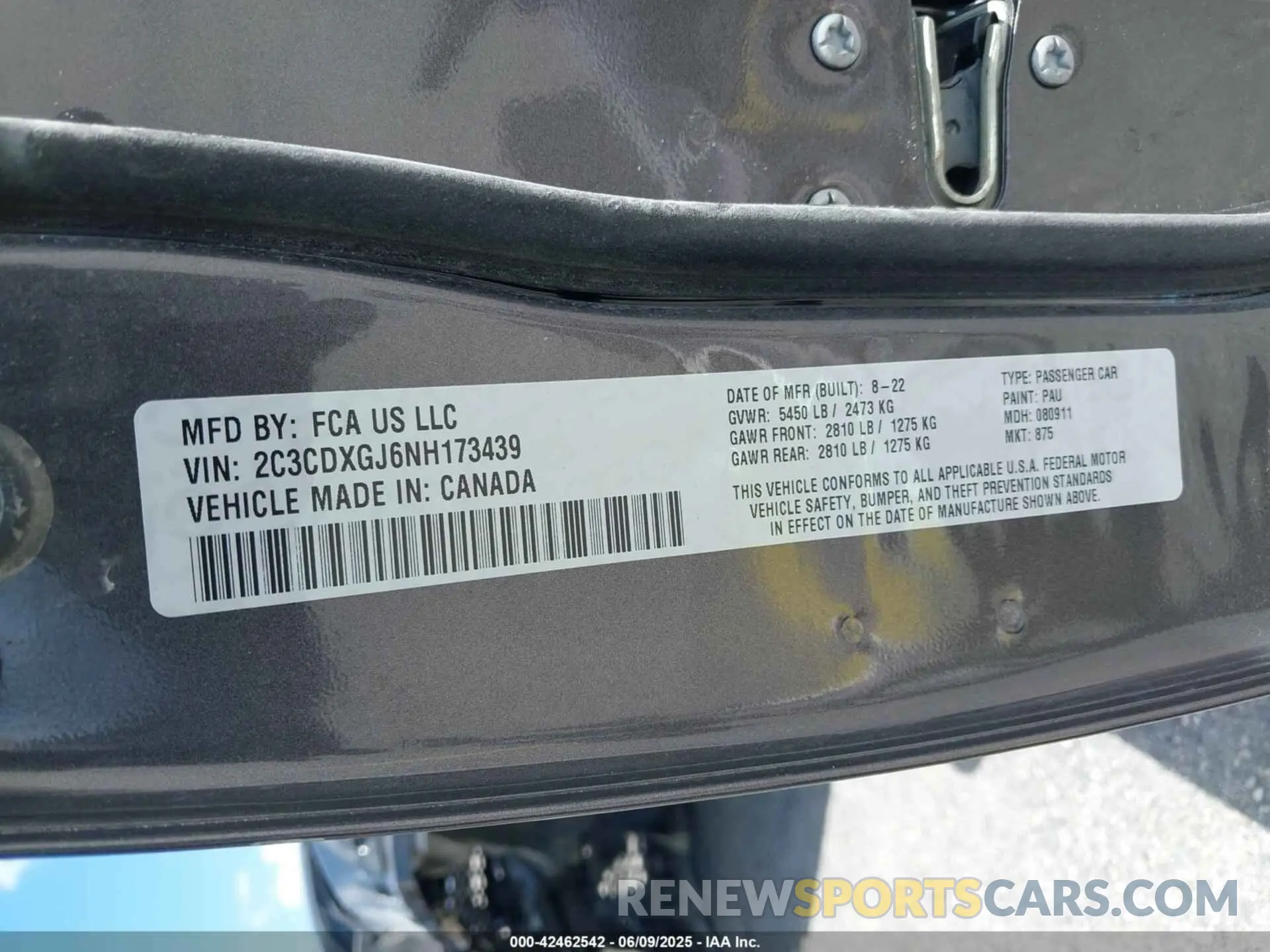 9 Photograph of a damaged car 2C3CDXGJ6NH173439 DODGE CHARGER 2022