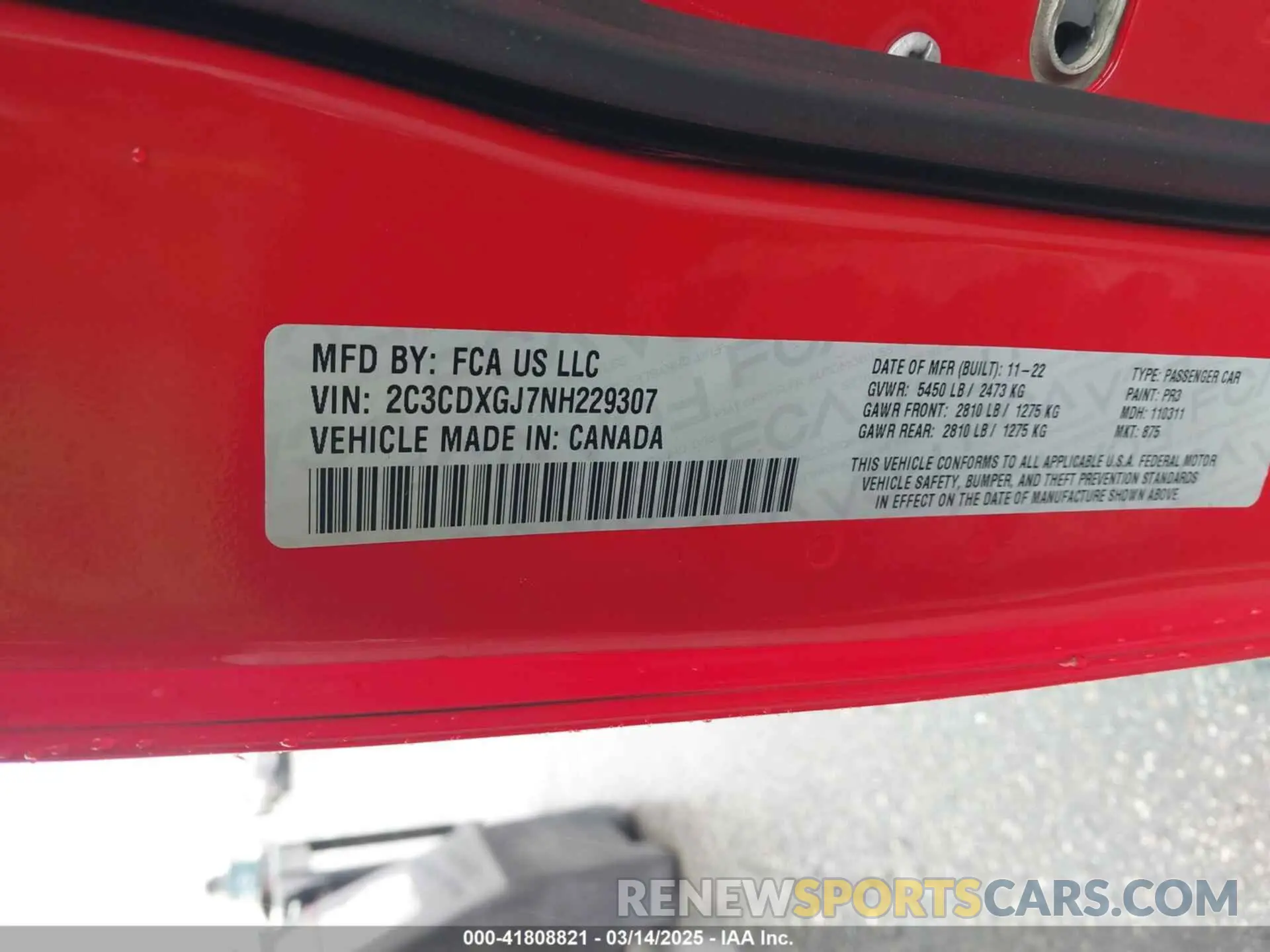9 Photograph of a damaged car 2C3CDXGJ7NH229307 DODGE CHARGER 2022