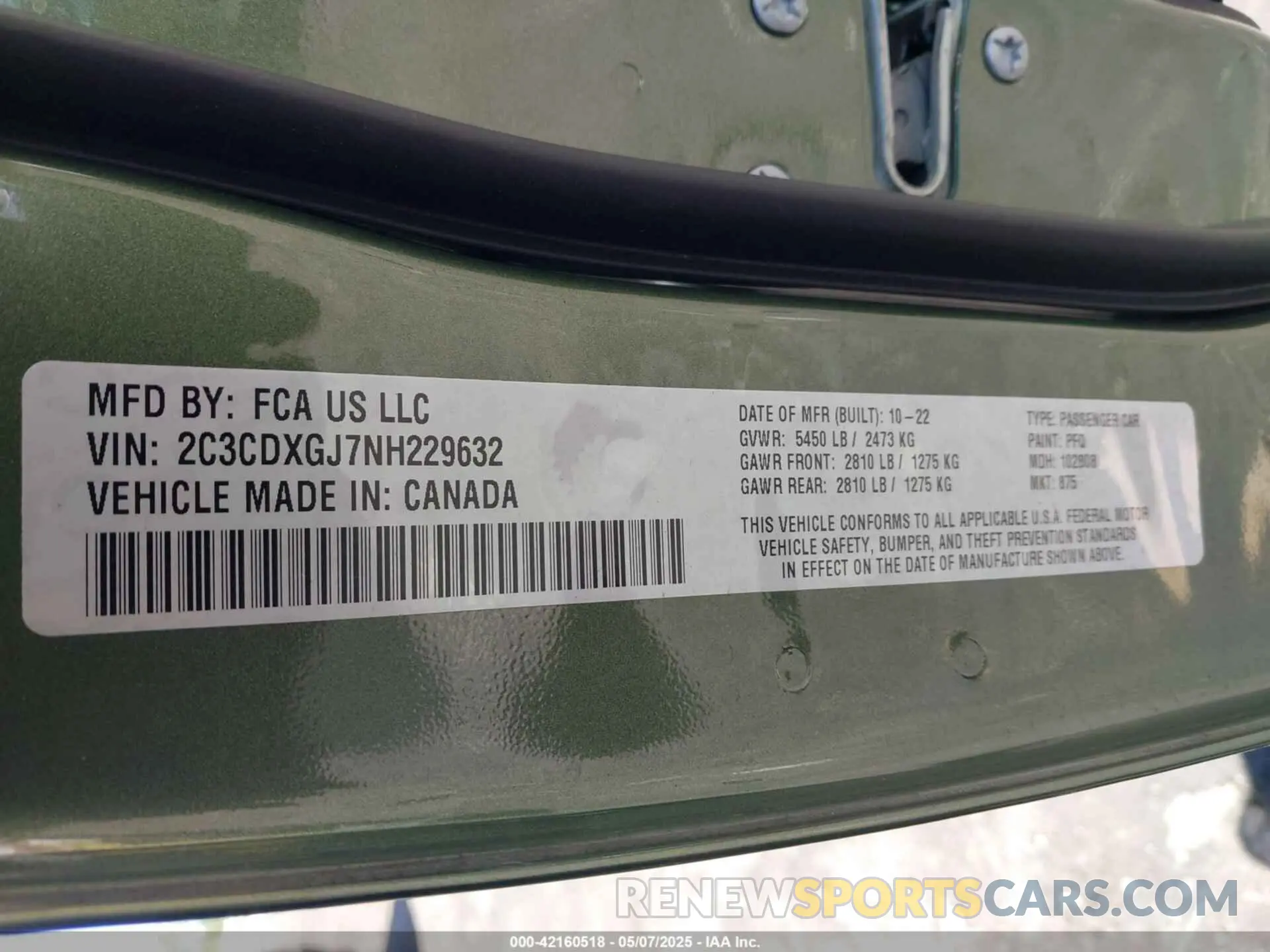 9 Photograph of a damaged car 2C3CDXGJ7NH229632 DODGE CHARGER 2022