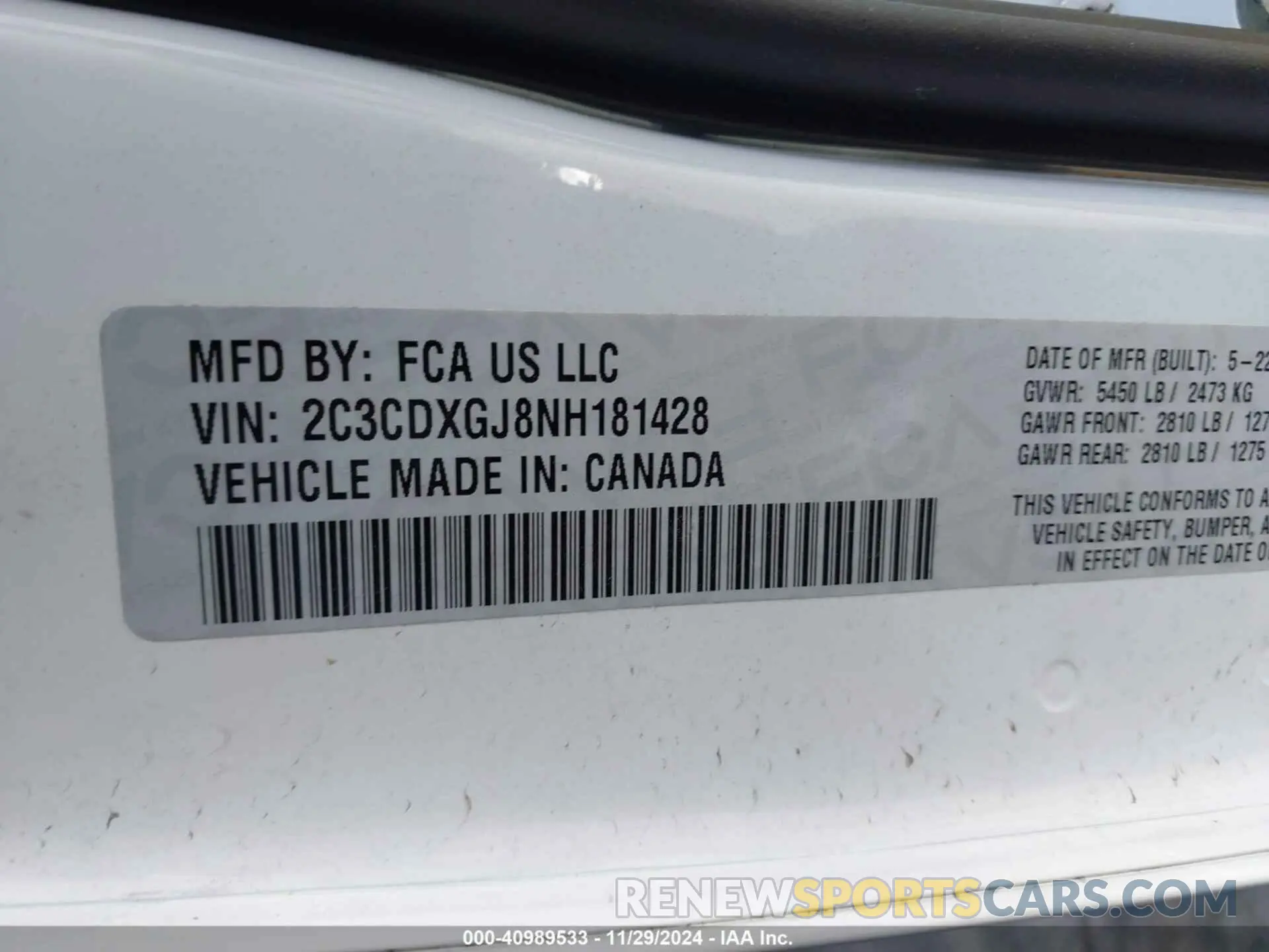 9 Photograph of a damaged car 2C3CDXGJ8NH181428 DODGE CHARGER 2022