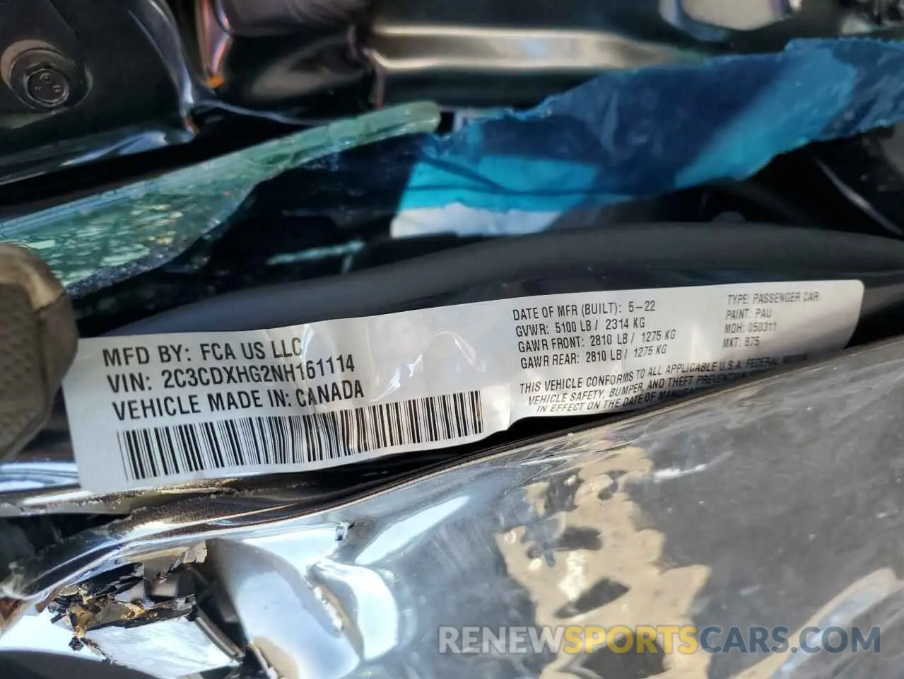 12 Photograph of a damaged car 2C3CDXHG2NH161114 DODGE CHARGER 2022