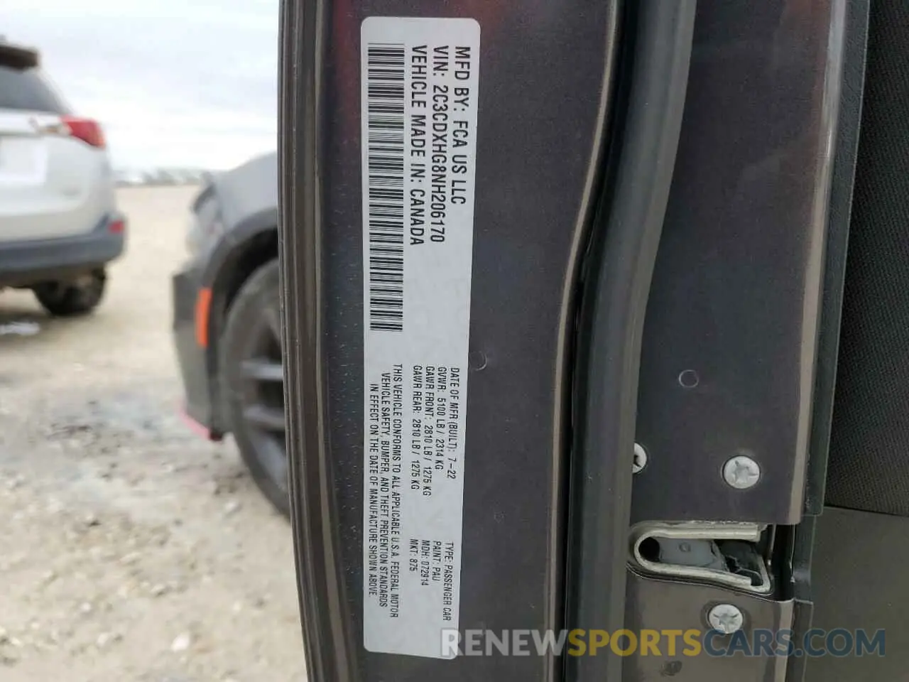 12 Photograph of a damaged car 2C3CDXHG8NH206170 DODGE CHARGER 2022