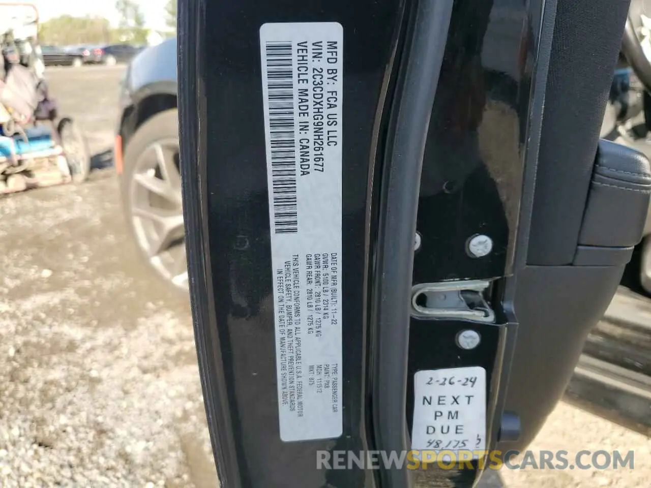 12 Photograph of a damaged car 2C3CDXHG9NH261677 DODGE CHARGER 2022