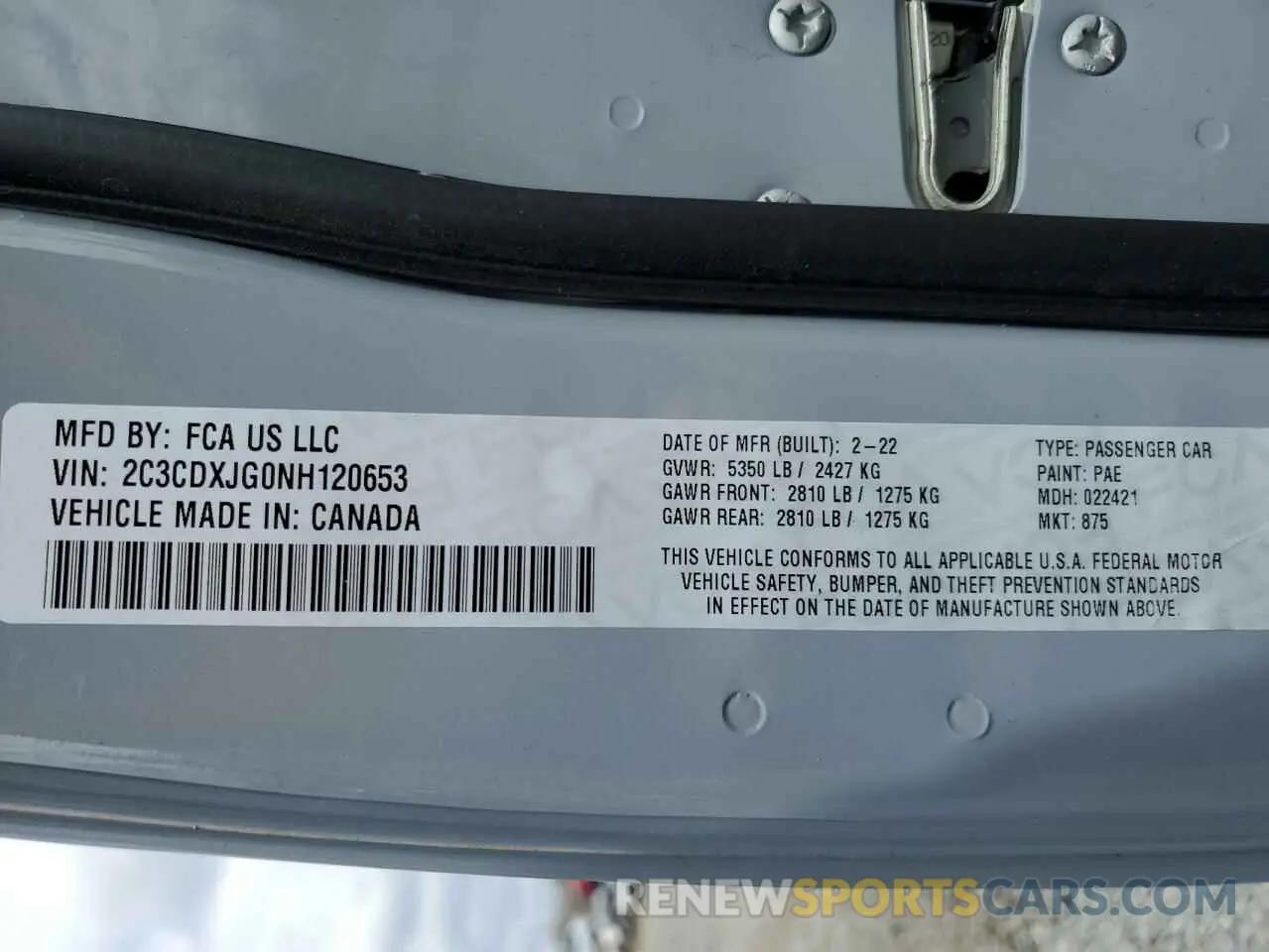 14 Photograph of a damaged car 2C3CDXJG0NH120653 DODGE CHARGER 2022