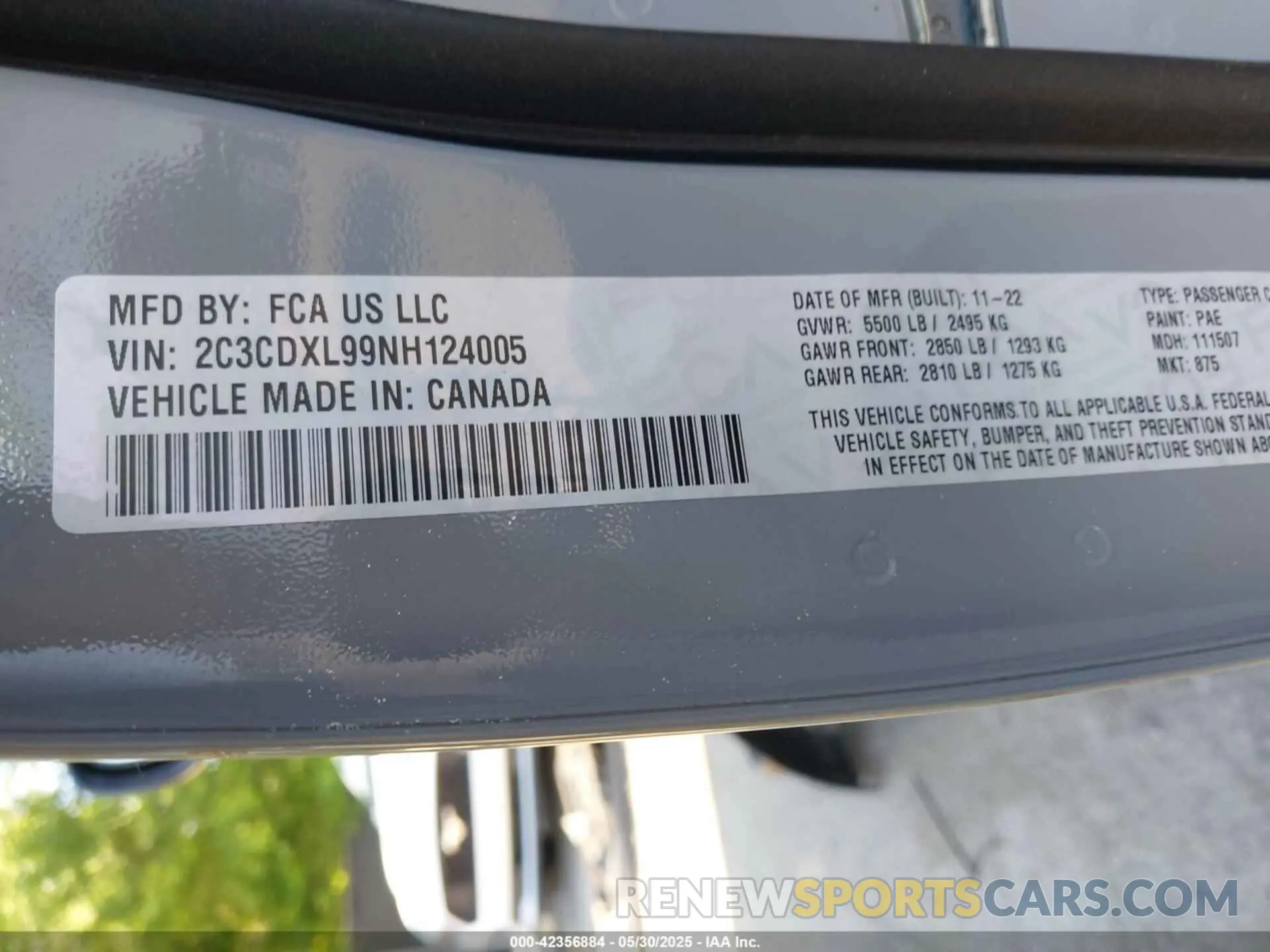 9 Photograph of a damaged car 2C3CDXL99NH124005 DODGE CHARGER 2022