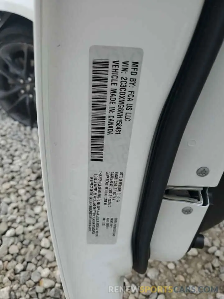 14 Photograph of a damaged car 2C3CDXMG6NH158481 DODGE CHARGER 2022