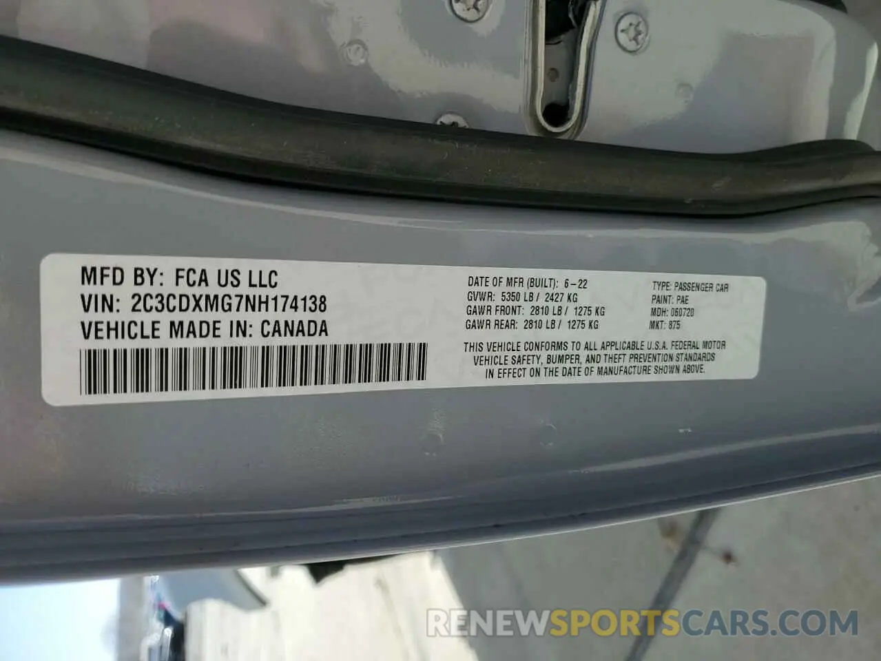 12 Photograph of a damaged car 2C3CDXMG7NH174138 DODGE CHARGER 2022