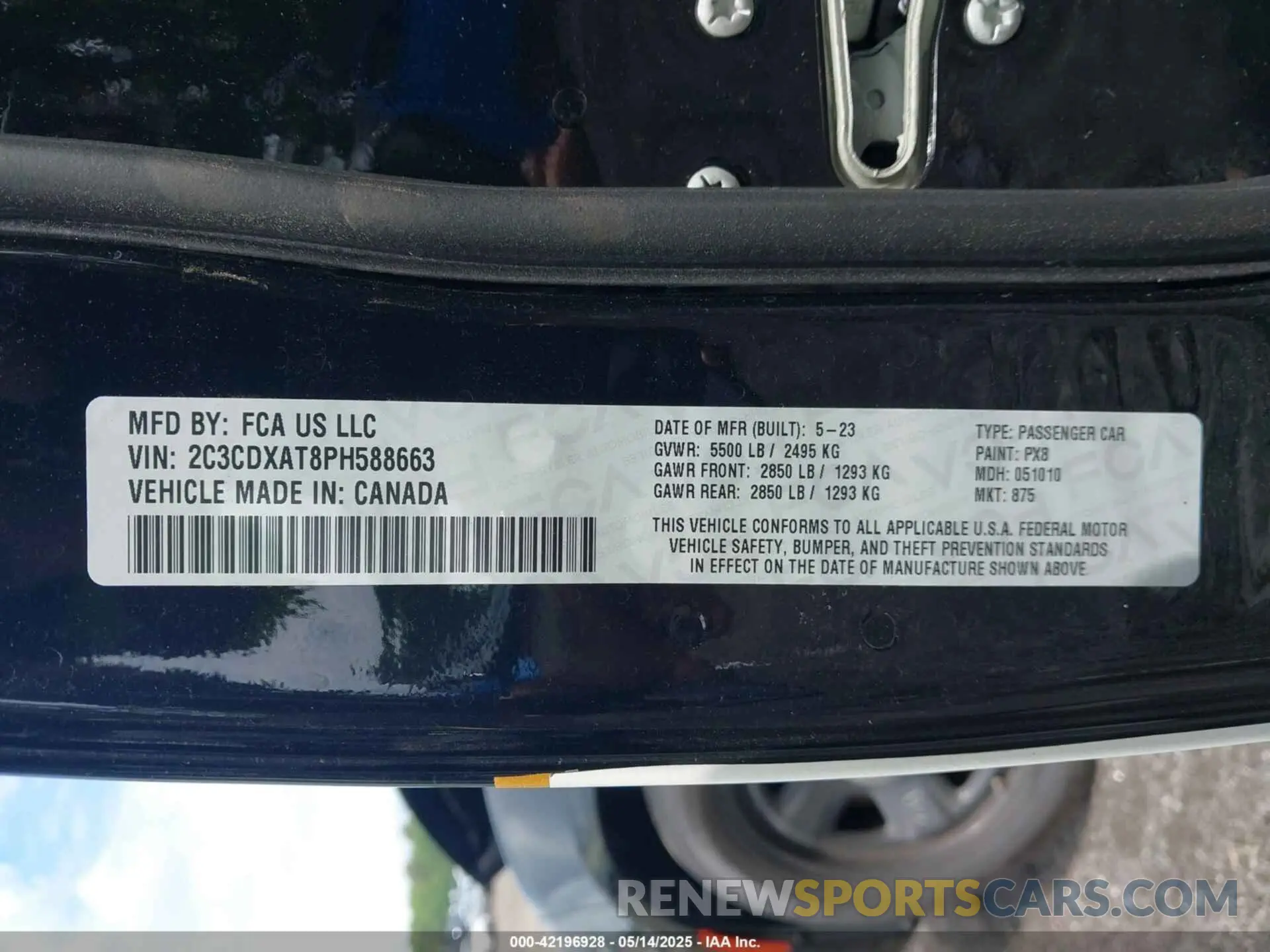 9 Photograph of a damaged car 2C3CDXAT8PH588663 DODGE CHARGER 2023