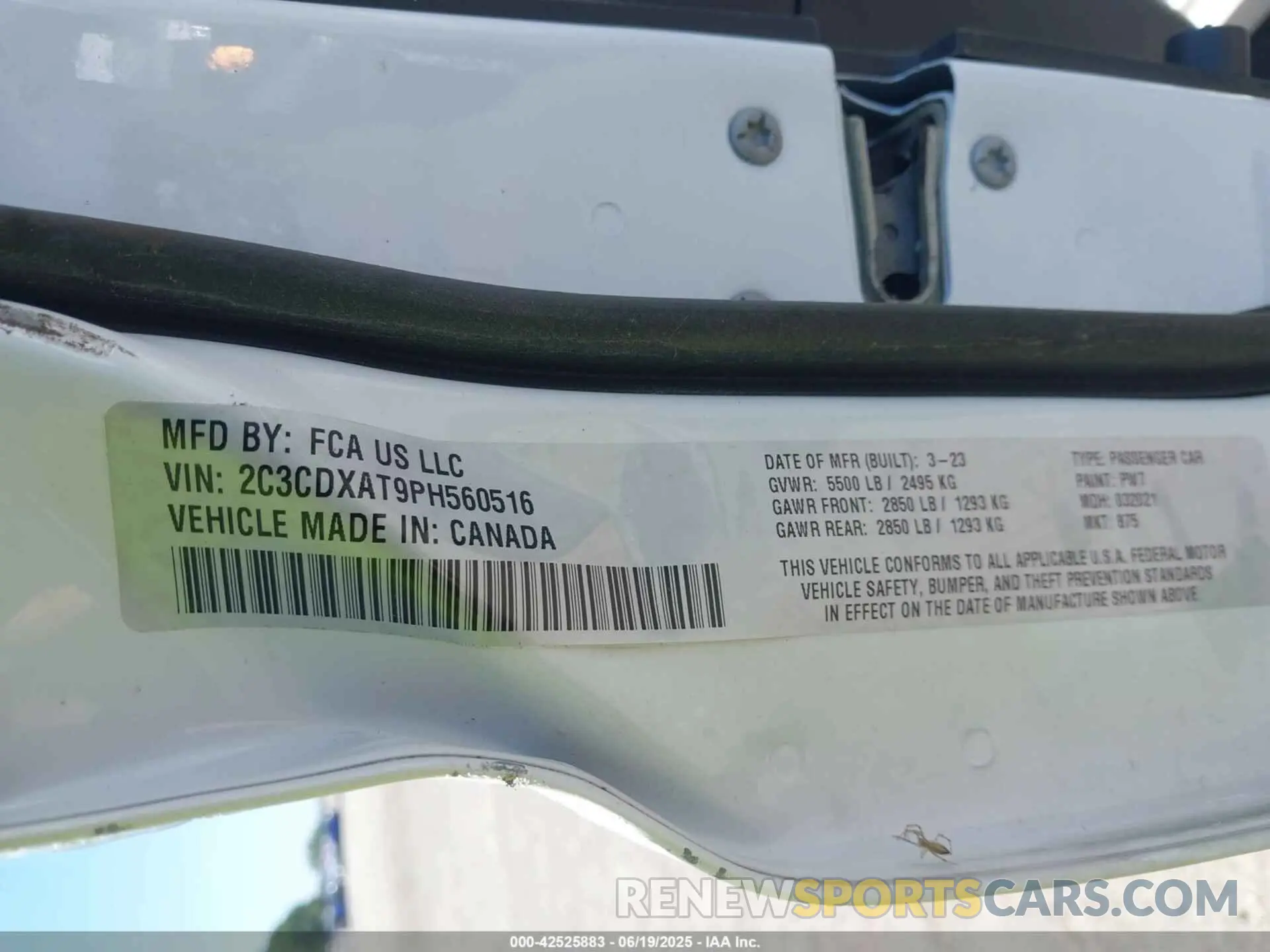 9 Photograph of a damaged car 2C3CDXAT9PH560516 DODGE CHARGER 2023