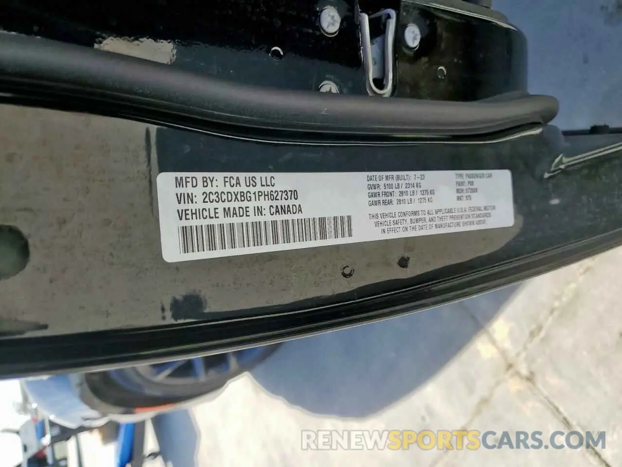 12 Photograph of a damaged car 2C3CDXBG1PH627370 DODGE CHARGER 2023