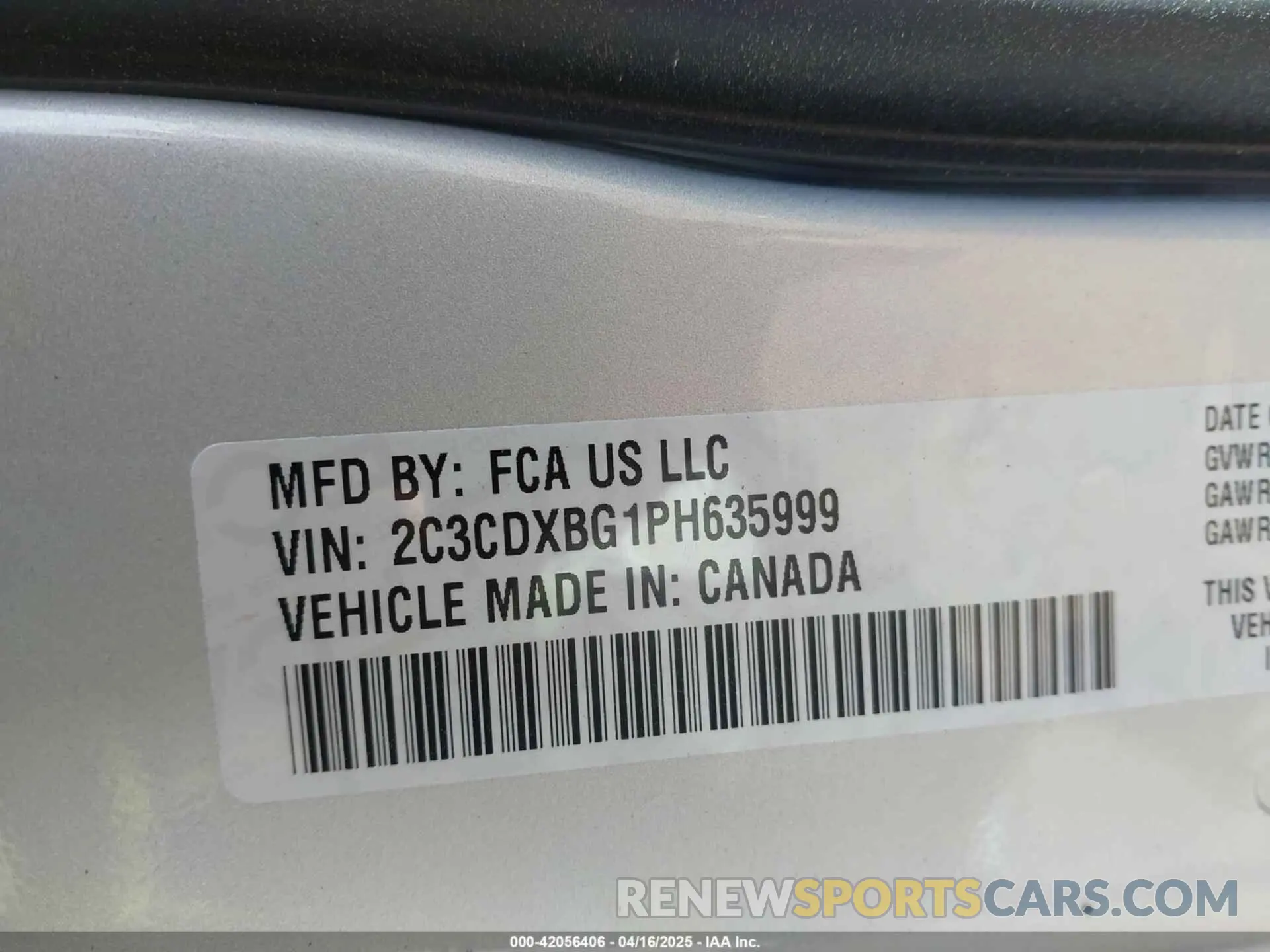 9 Photograph of a damaged car 2C3CDXBG1PH635999 DODGE CHARGER 2023