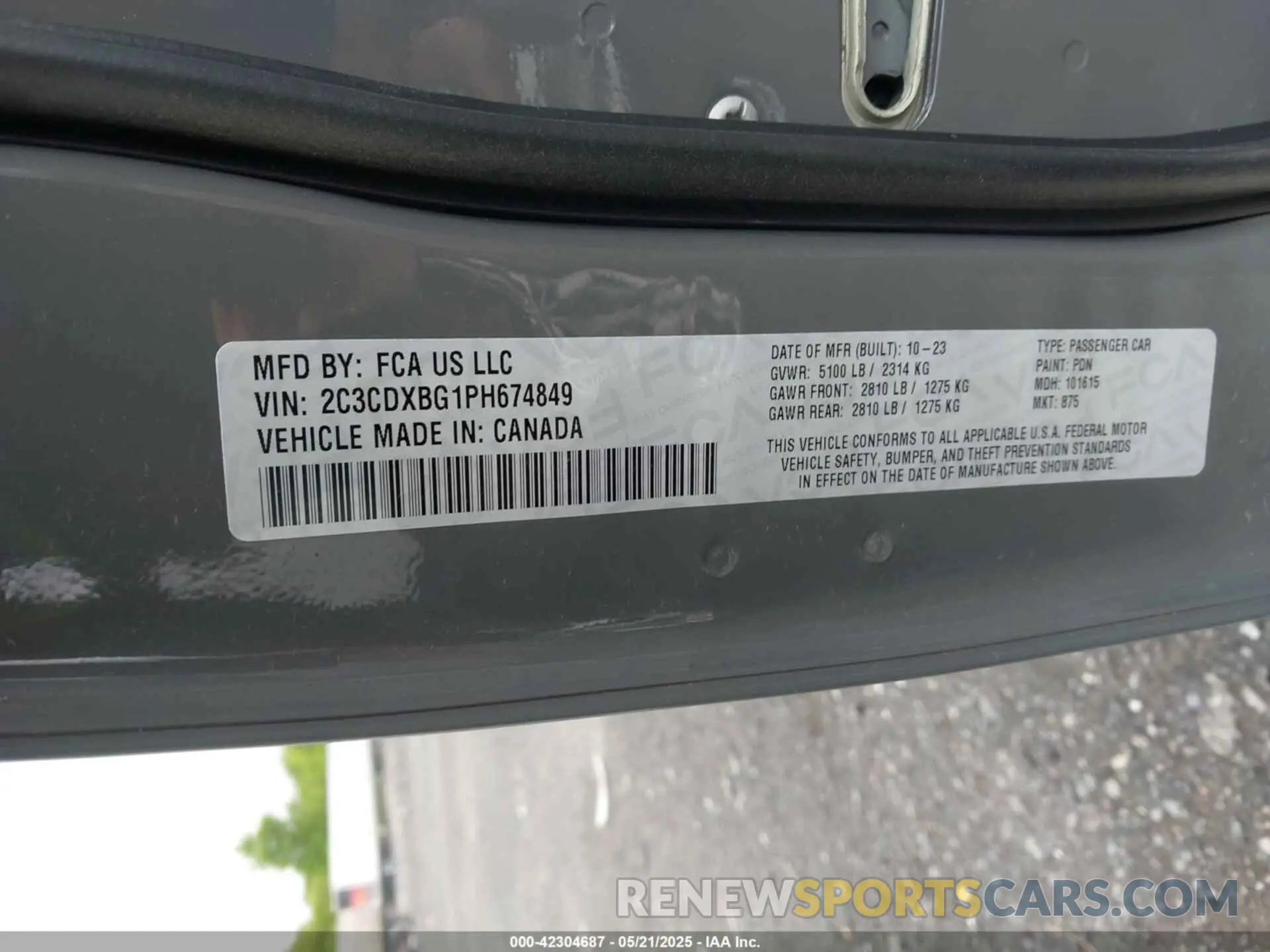9 Photograph of a damaged car 2C3CDXBG1PH674849 DODGE CHARGER 2023