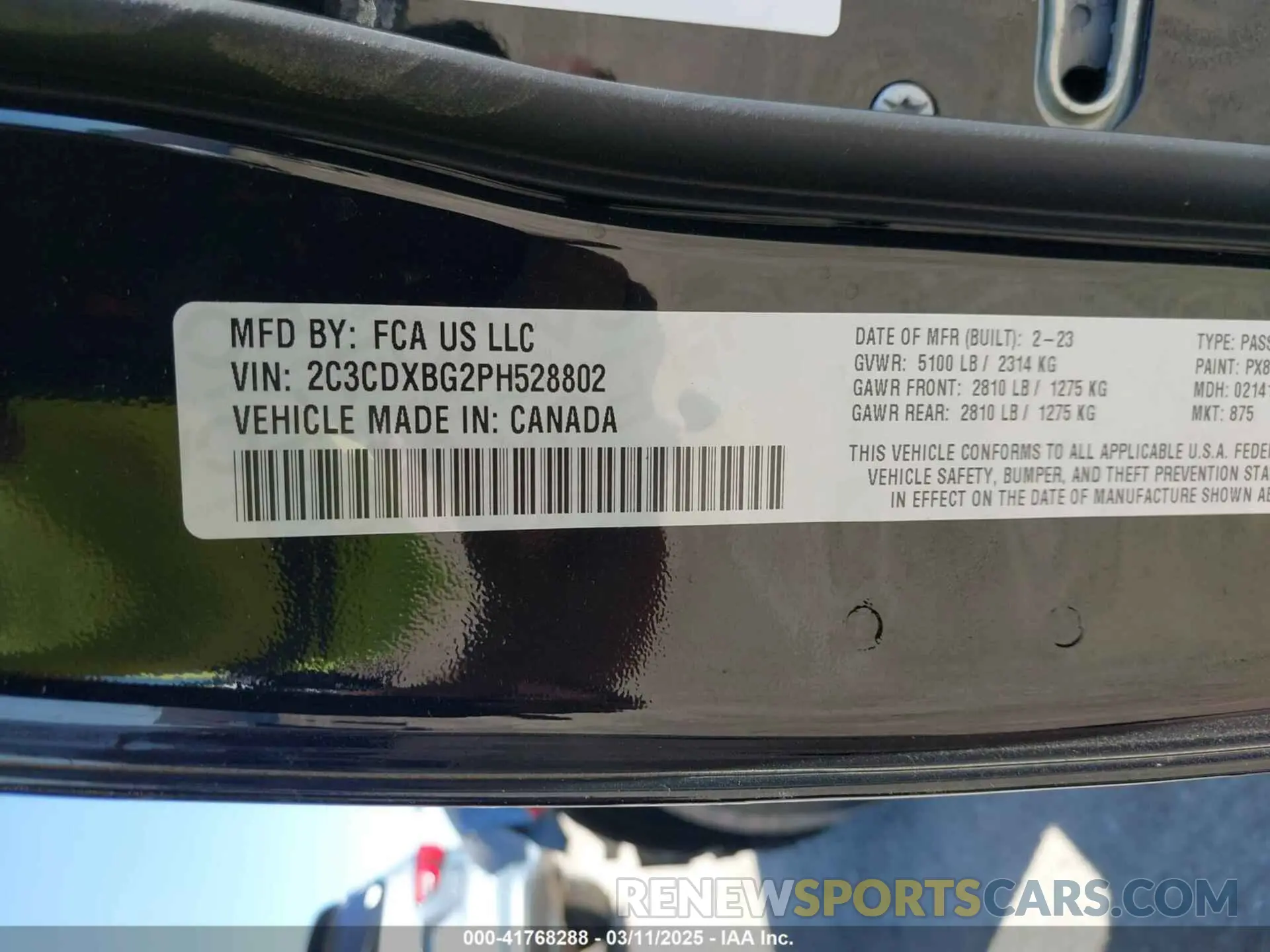 9 Photograph of a damaged car 2C3CDXBG2PH528802 DODGE CHARGER 2023