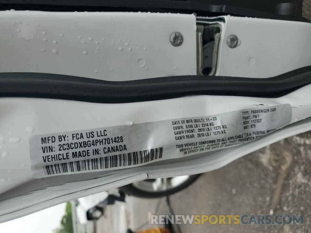 13 Photograph of a damaged car 2C3CDXBG4PH701428 DODGE CHARGER 2023