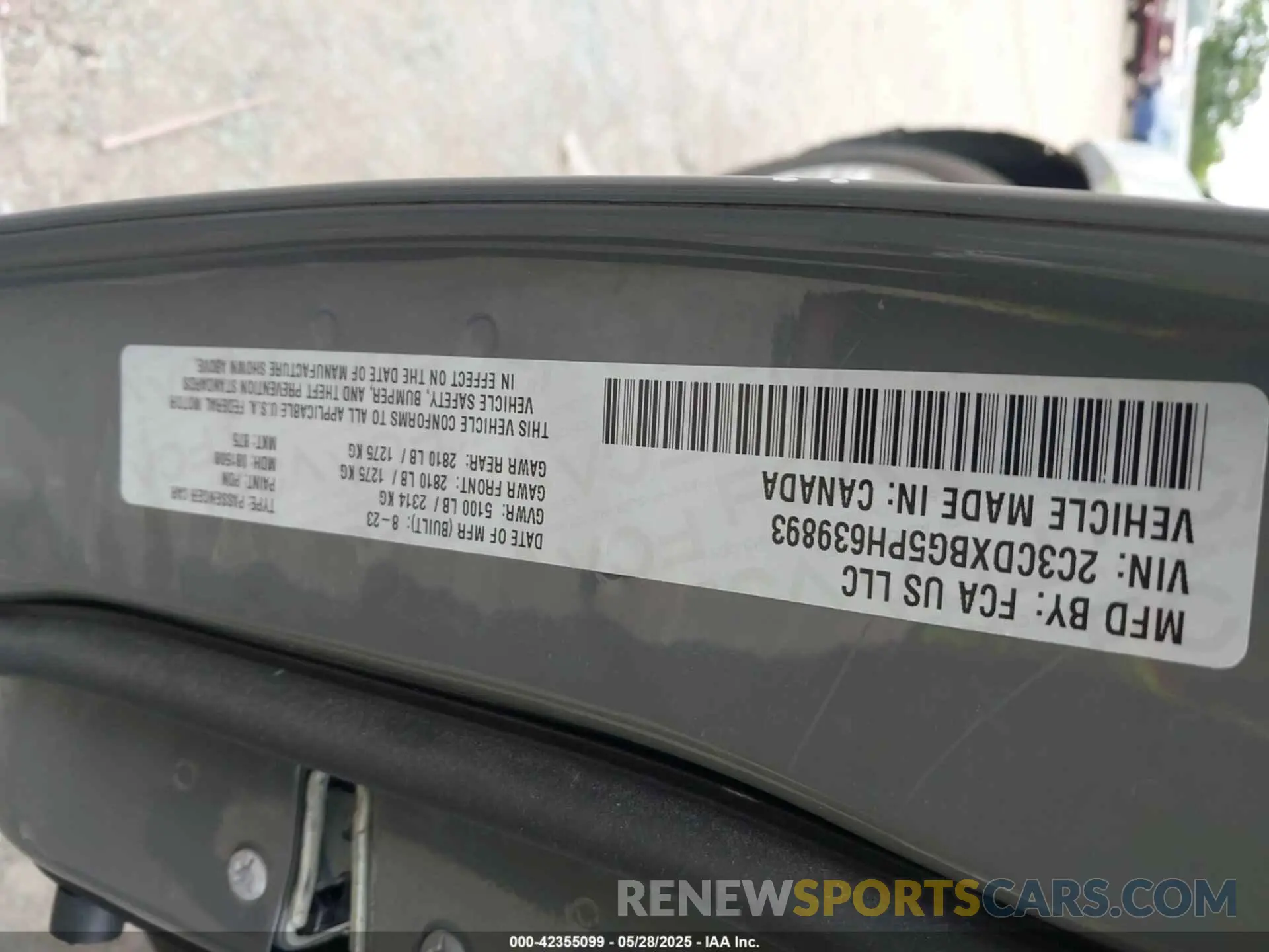 9 Photograph of a damaged car 2C3CDXBG5PH639893 DODGE CHARGER 2023