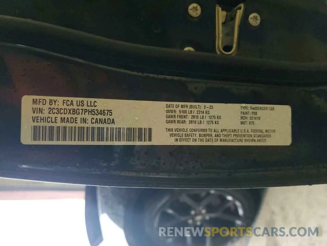 14 Photograph of a damaged car 2C3CDXBG7PH534675 DODGE CHARGER 2023