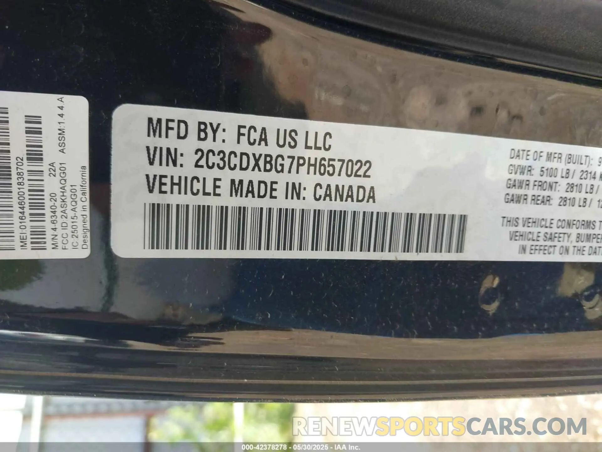 9 Photograph of a damaged car 2C3CDXBG7PH657022 DODGE CHARGER 2023